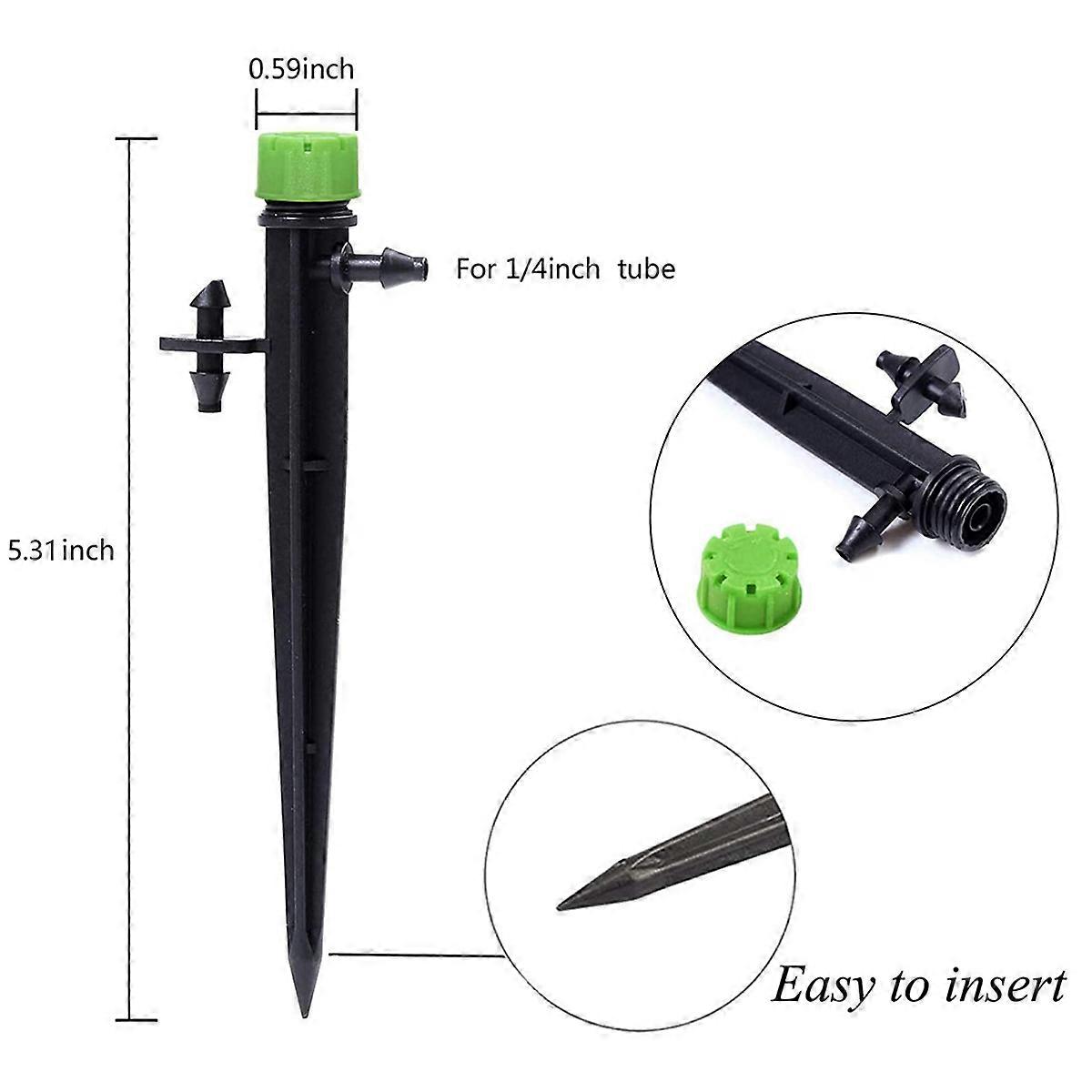 120 Pieces 360 Degree Adjustable Irrigation Drippers with Barbed Connector for 4/7 MM Tube, Water Fl