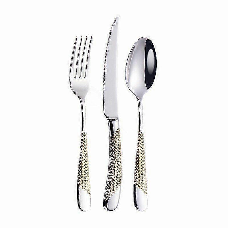 Cutlery Set Fork Spoon Knife Dinnerware Stainless Steel Full Kitche...