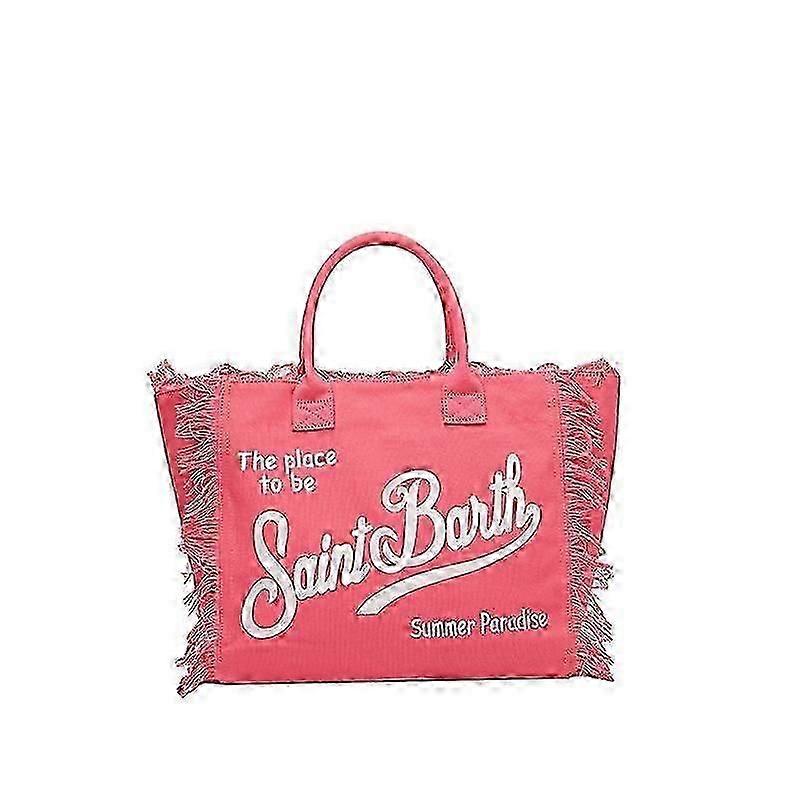 Denim Tote Bag with Handmade Tassel