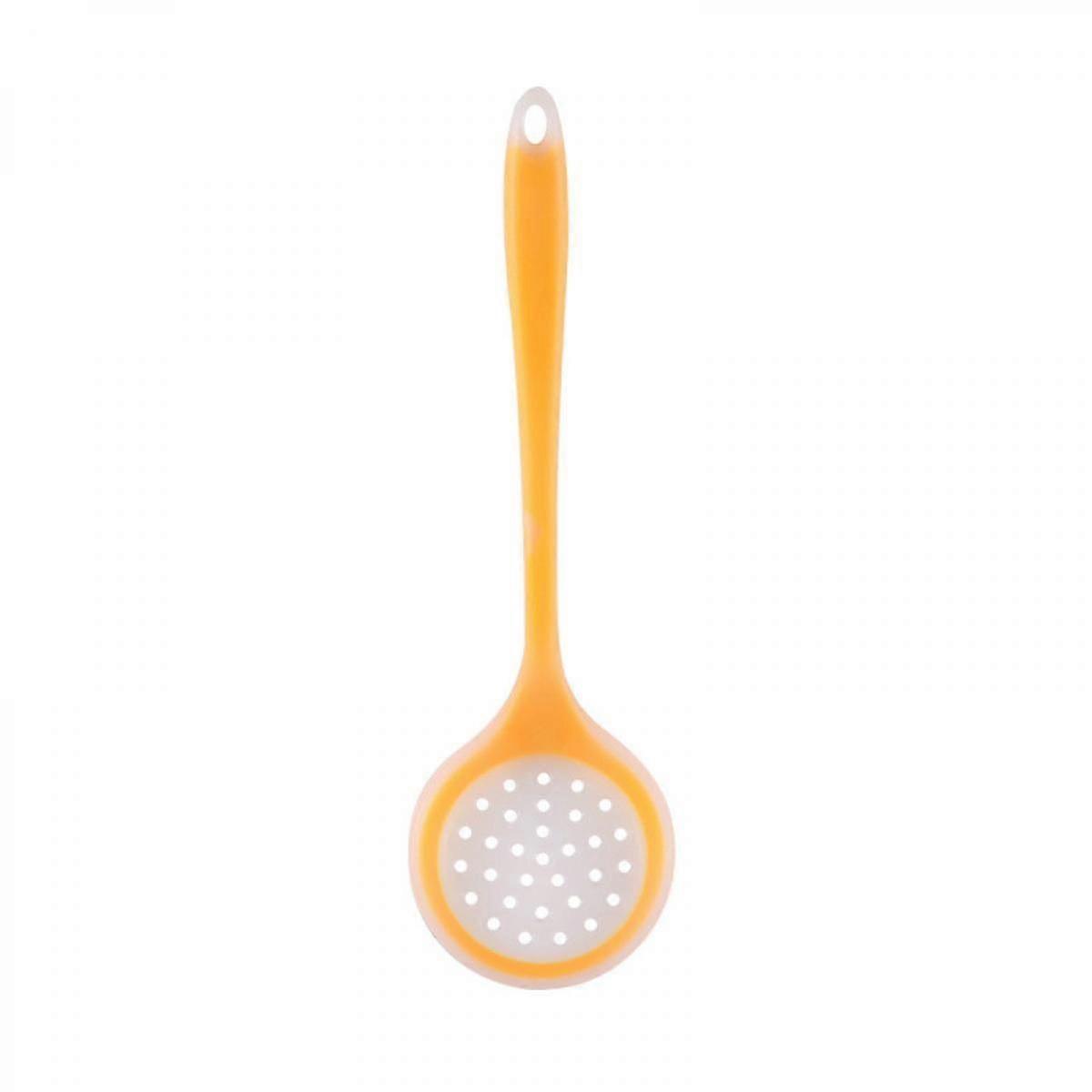 Silicone Wok Skimmer Premium Slotted Spoon Scoop Strainer Colander Handle 13 Inch for Non Stick Cookware