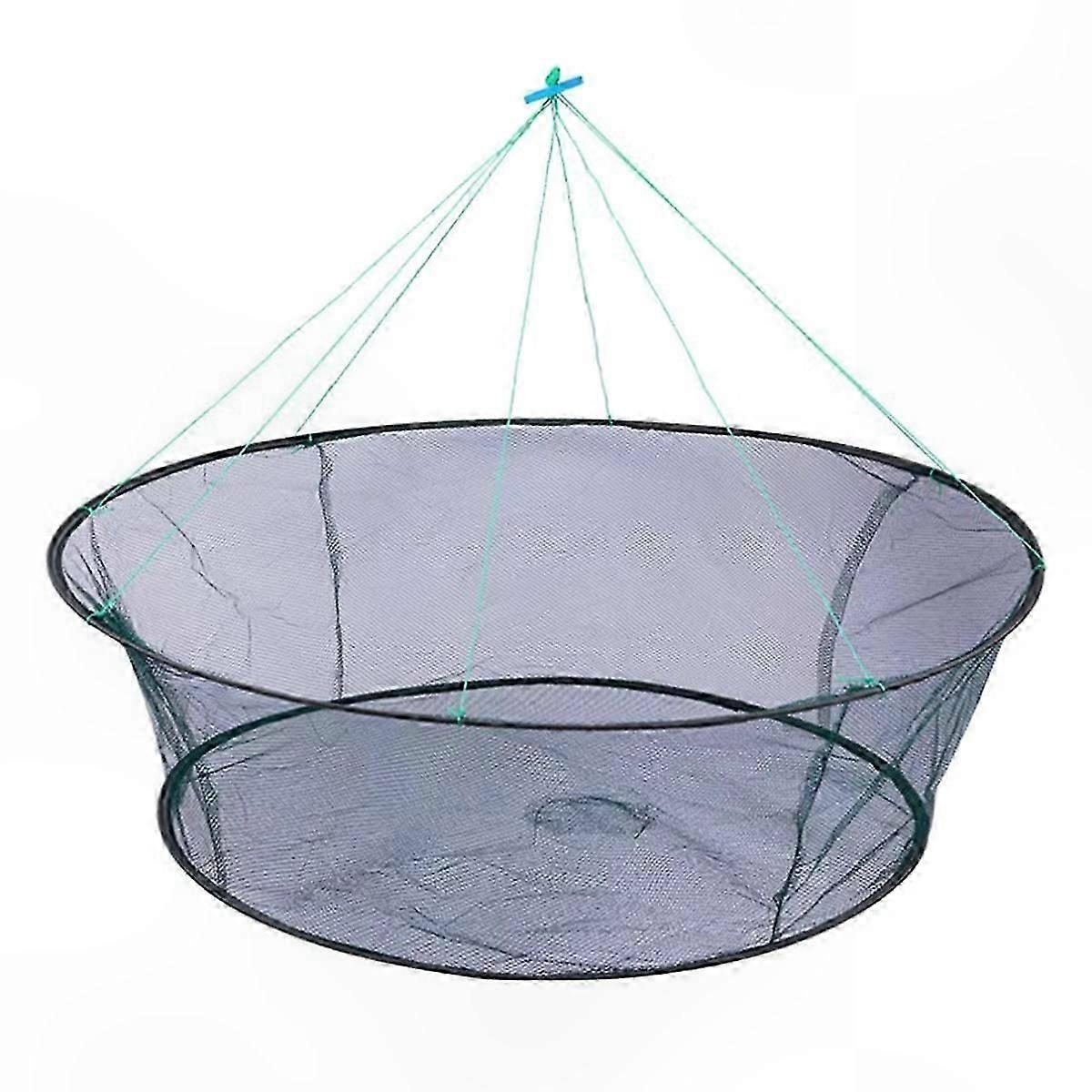 Collapsible Fishing Net with Handle and Rope for Easy Portability