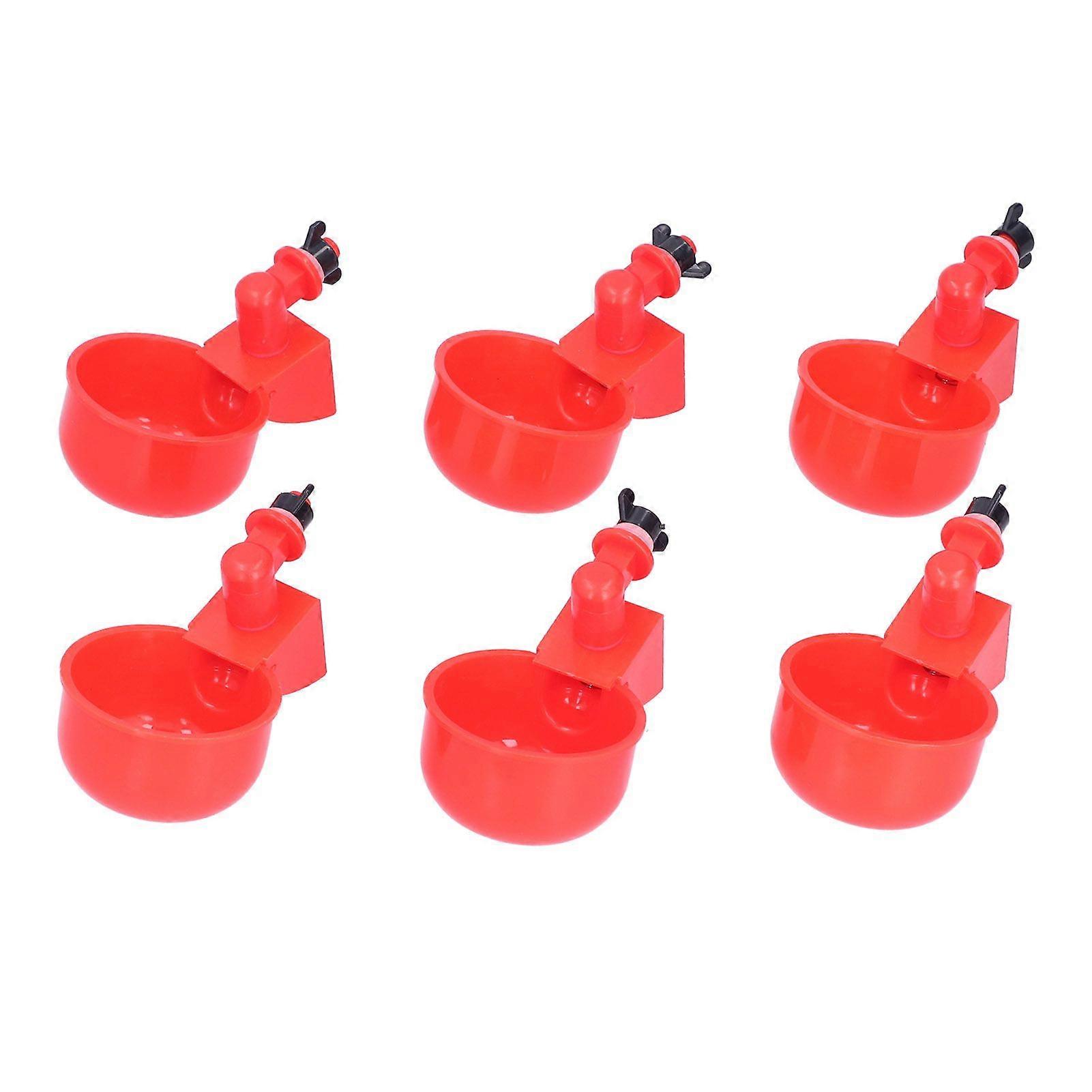 6PCS Poulet Tasses D’eau 1/8 Pouce Portable Type De Bol En Acier Inoxydable Ressort Automatique Arrosage Poulet Alimentation En Eau De Poulet