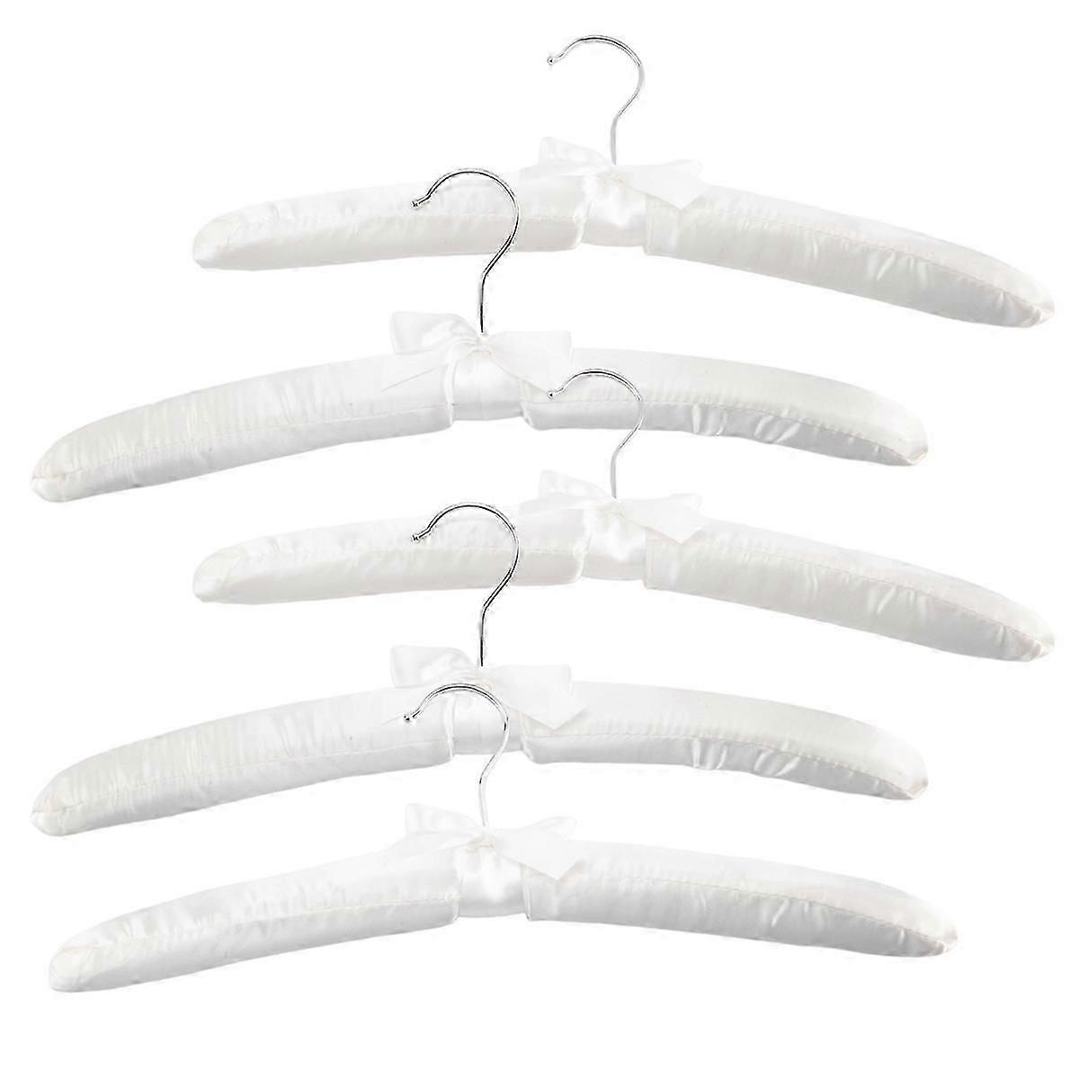 Satin Padded Hangers for Delicate Wedding Dresses Silk Hangers with Anti-Rust Swiveling Chrome Hook