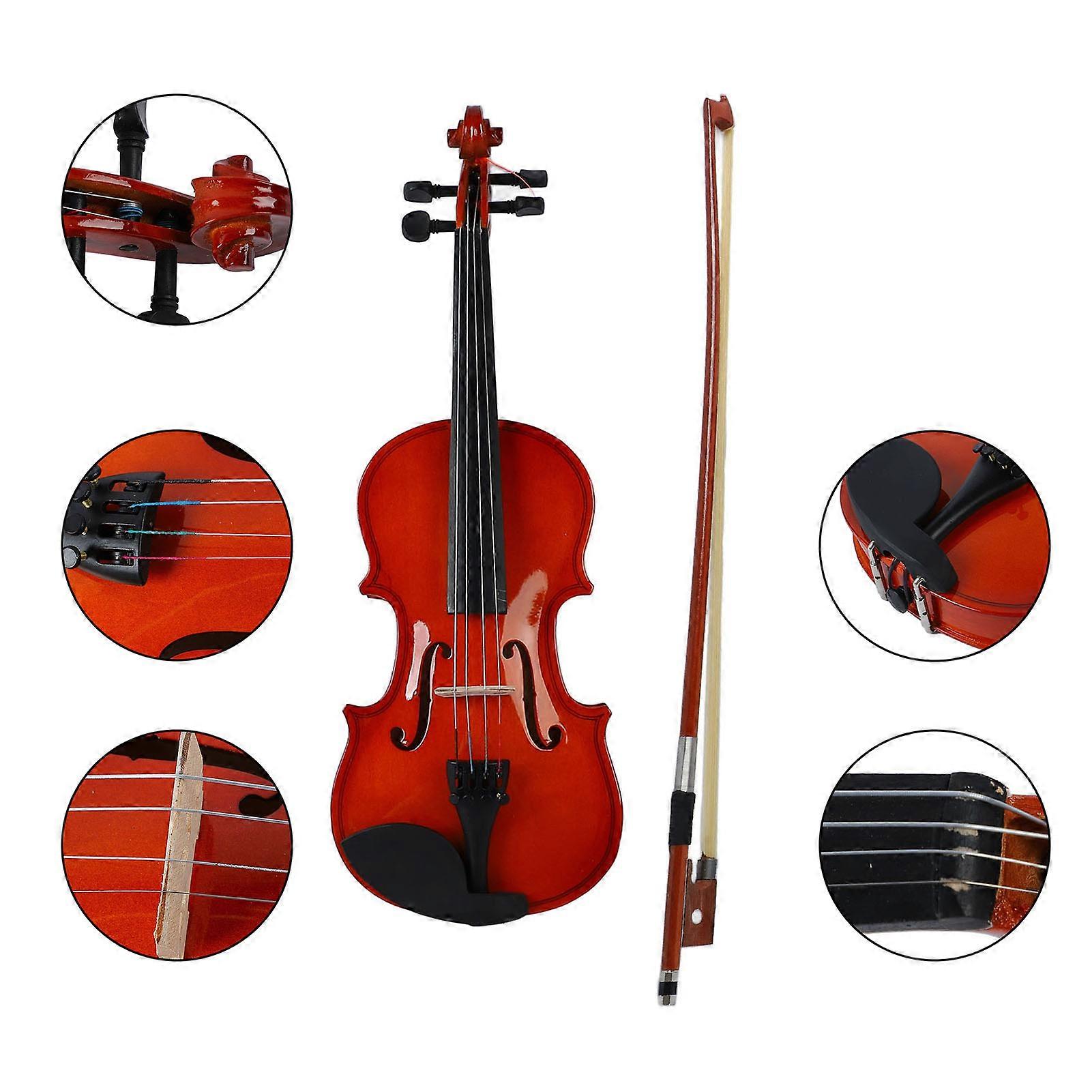 ערכת גשר קשת כינור מעץ תחושת יד נוחה כינור עץ יציב למתחילים 1/8 42 ס"מ/17 אינץ' 