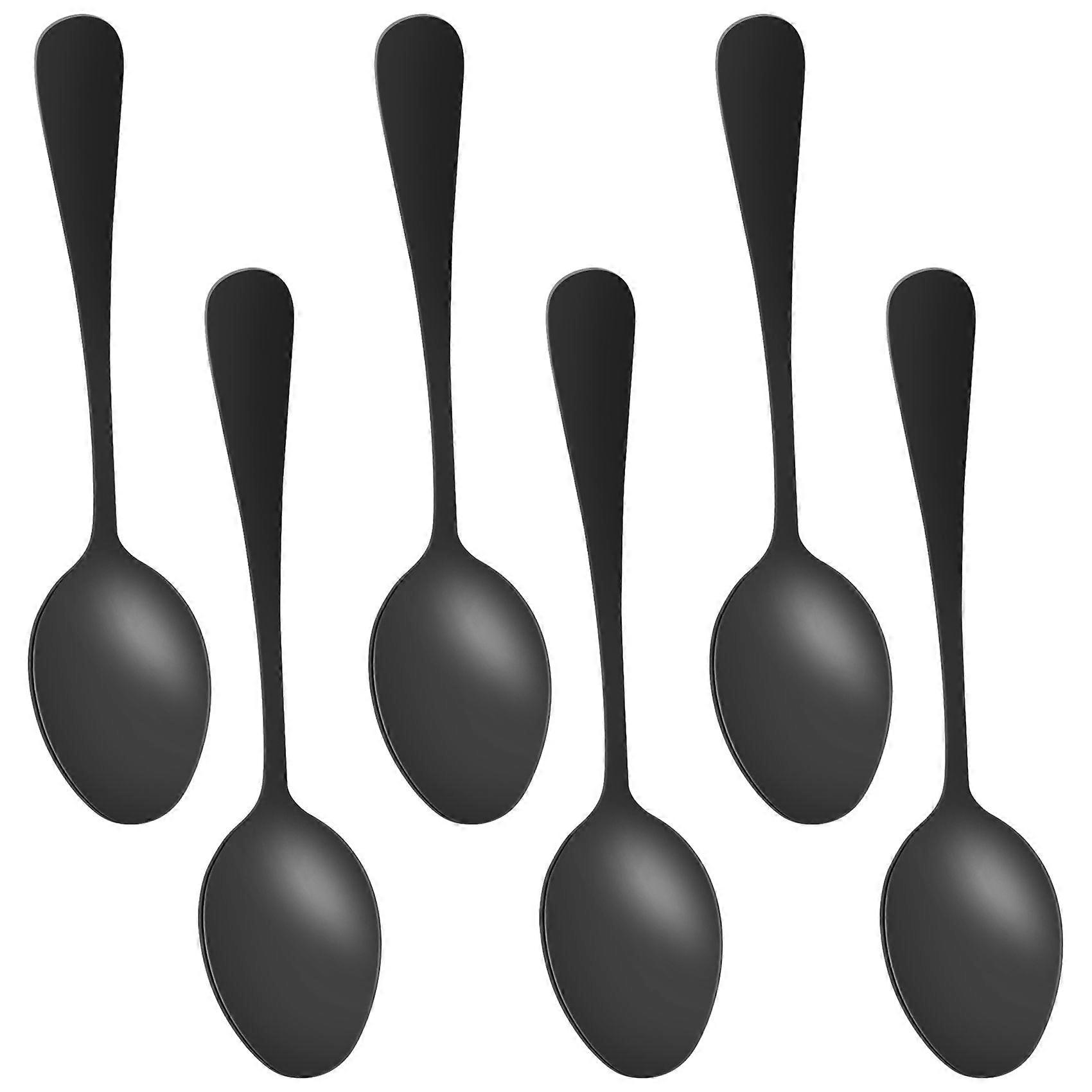 Black teaspoons teaspoons, Mini stainless steel cake spoons, scoop for ice cream , small teaspoons