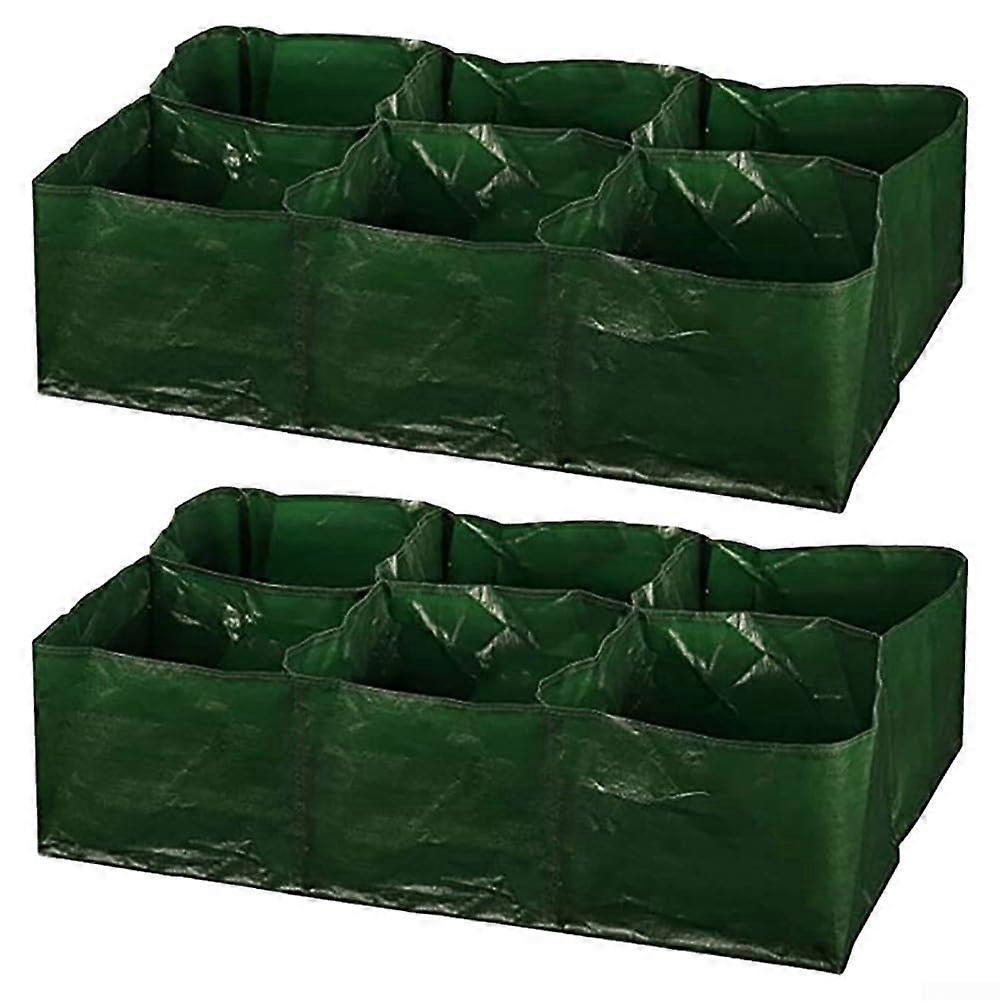 Space Saving Planting Solution 2 Pack Fabric Grow Bags With Grid Options For Efficient Vegetable Growth (B)
