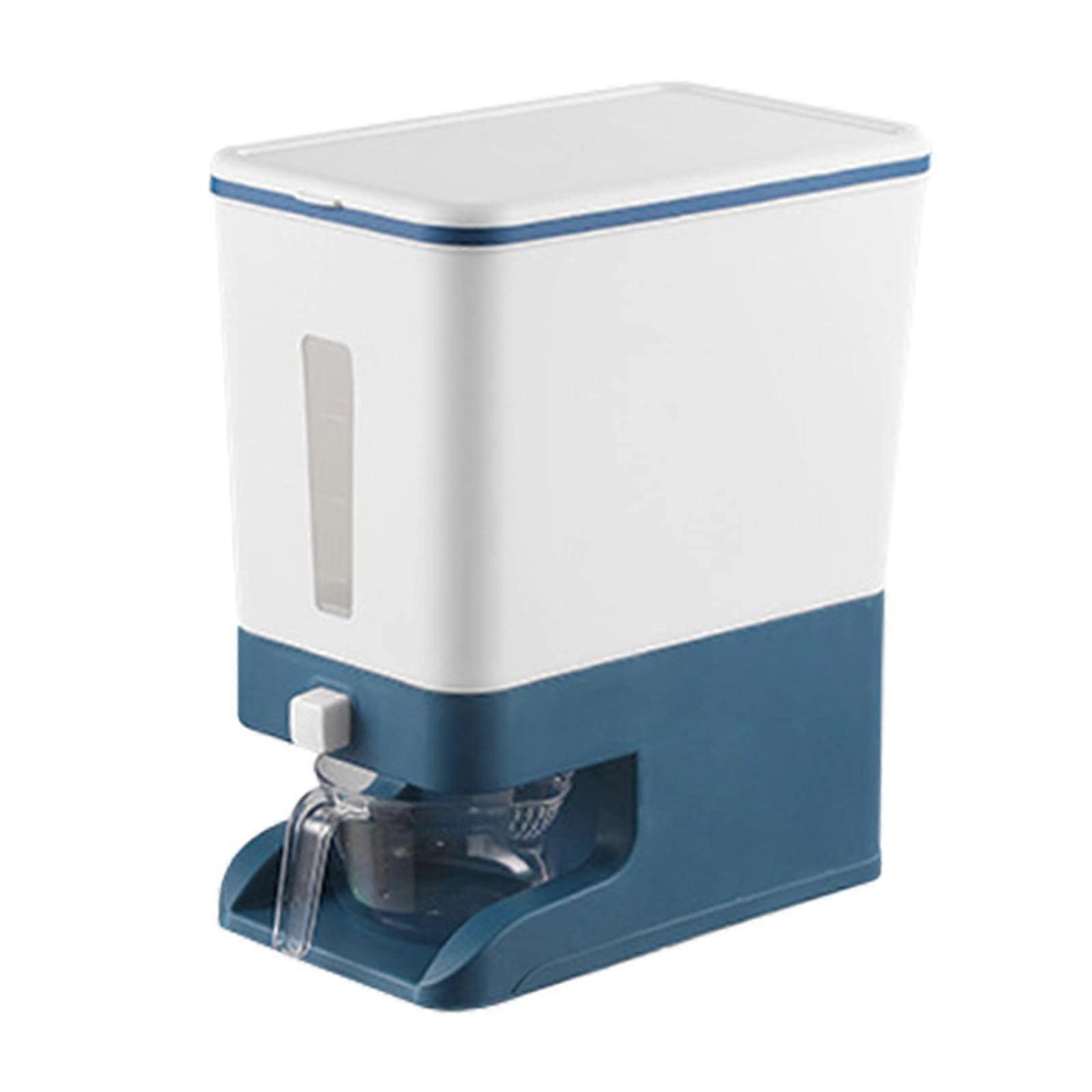 Rice Dispenser Multifunctional Storage Container For Rice And Cereal Blue
