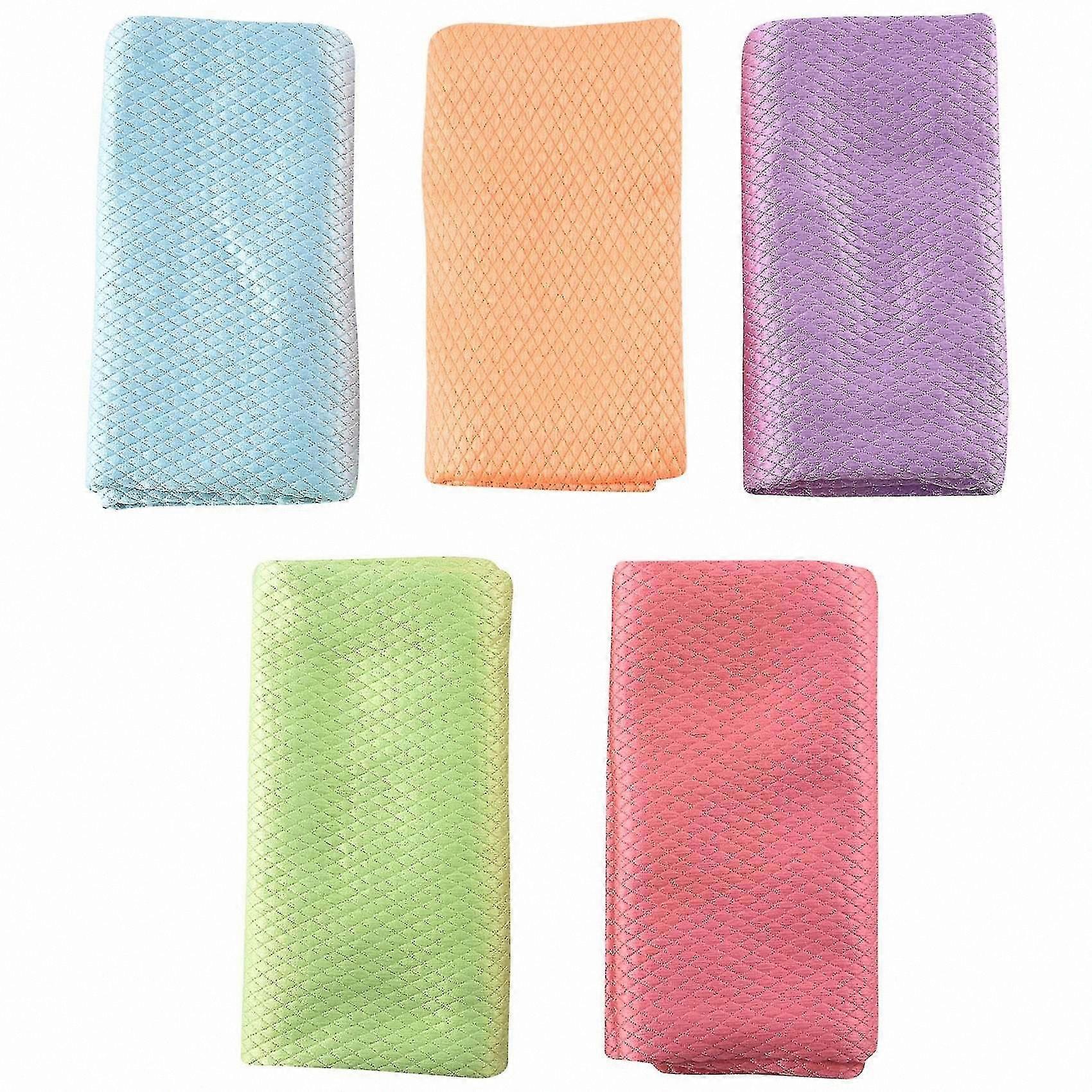 5-Pack Microfiber Cleaning Cloths for Home, Kitchen, Car, and Window Use