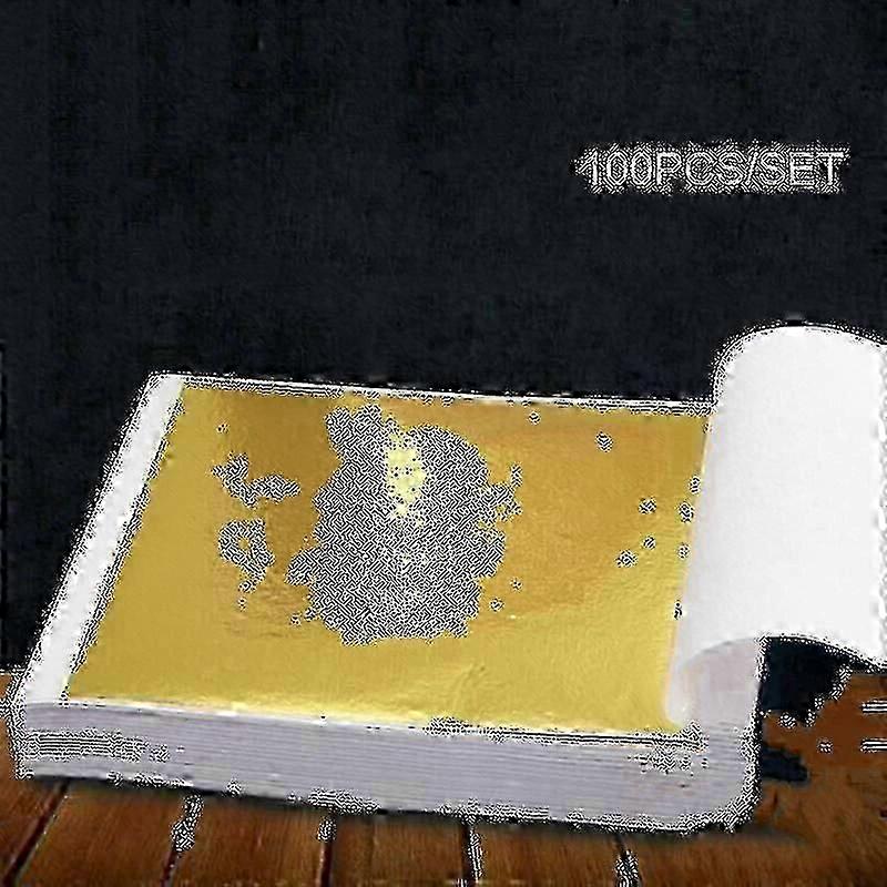 2025 24K Gold Leaf 100 Sheets for Art Craft, Gilding & Framing, Premium Gold Foil