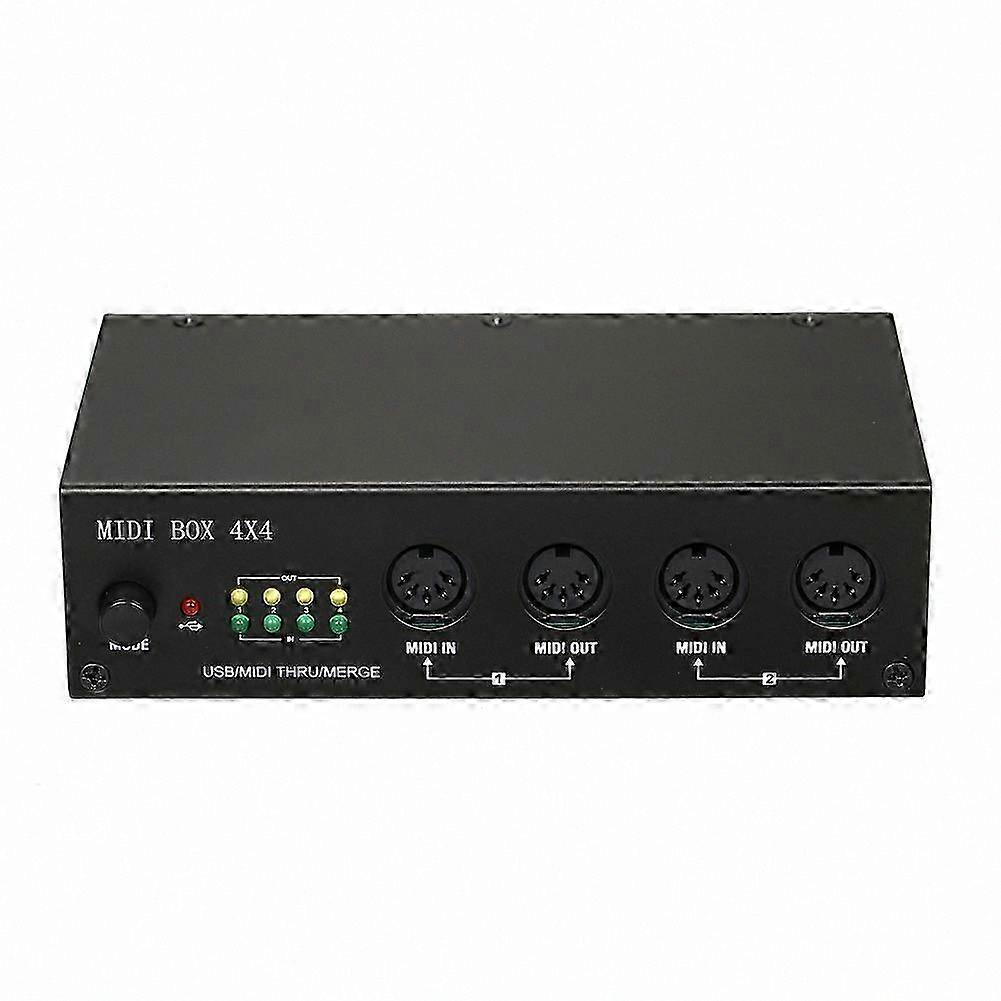 4x4 USB MIDI Interface with 64 Channels, 4 In/Out Ports + Merge Functionality for Enhanced Connectivity