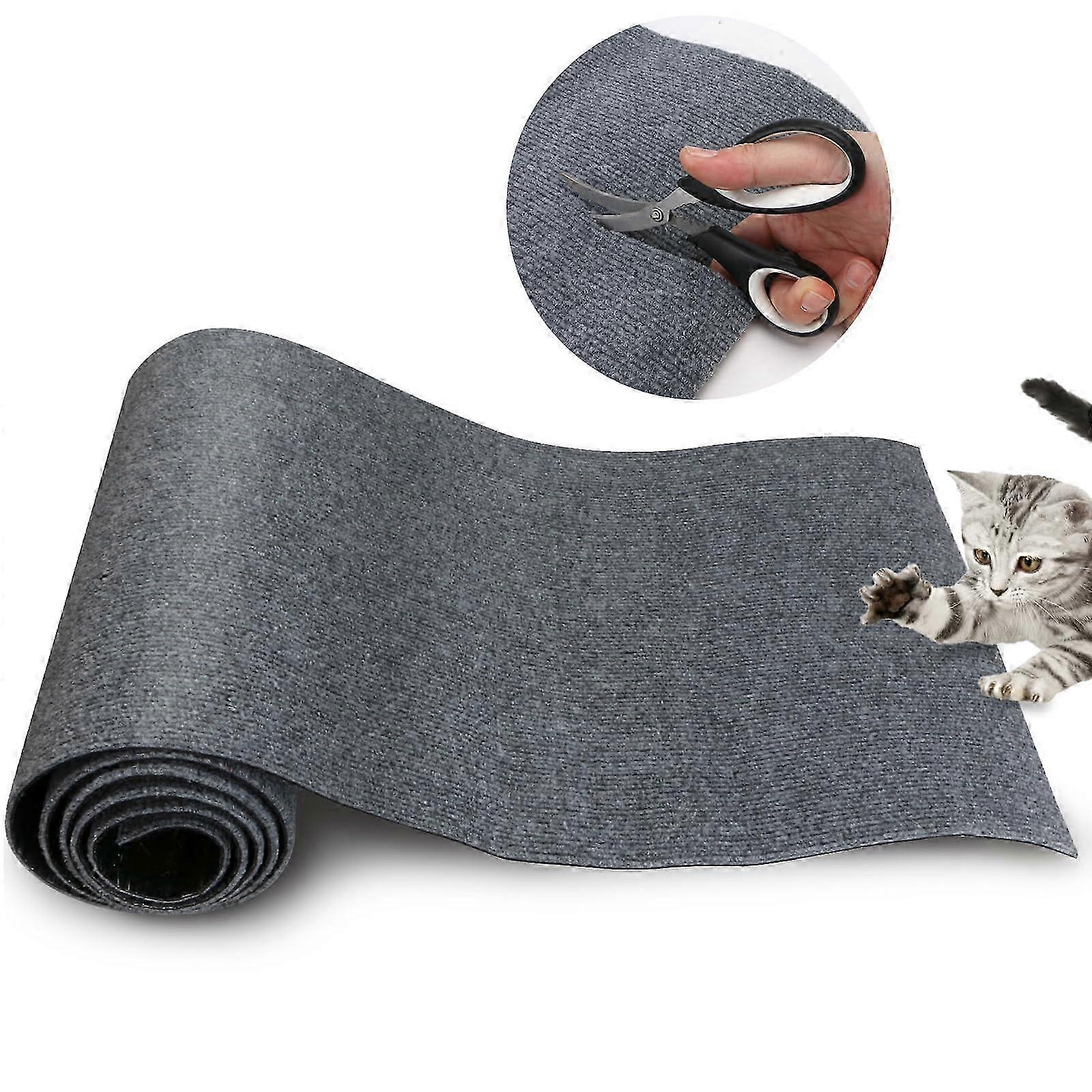 Trimmable Self-Adhesive Cat Scratch Mat for Decorative Cat Tree Shelf 78.7"x15.8" 2025