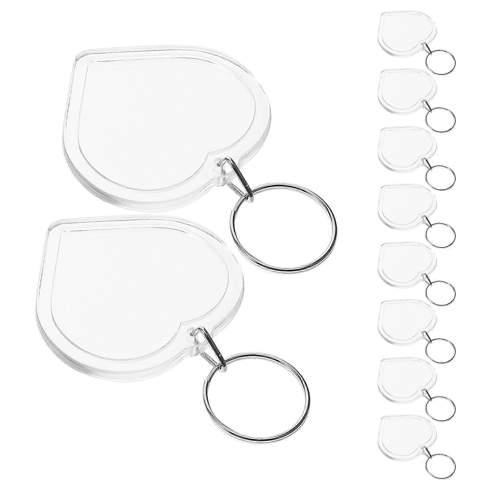 Valentine's Day DIY Keychain 50Pcs Acrylic Heart-Shaped Photo Insert