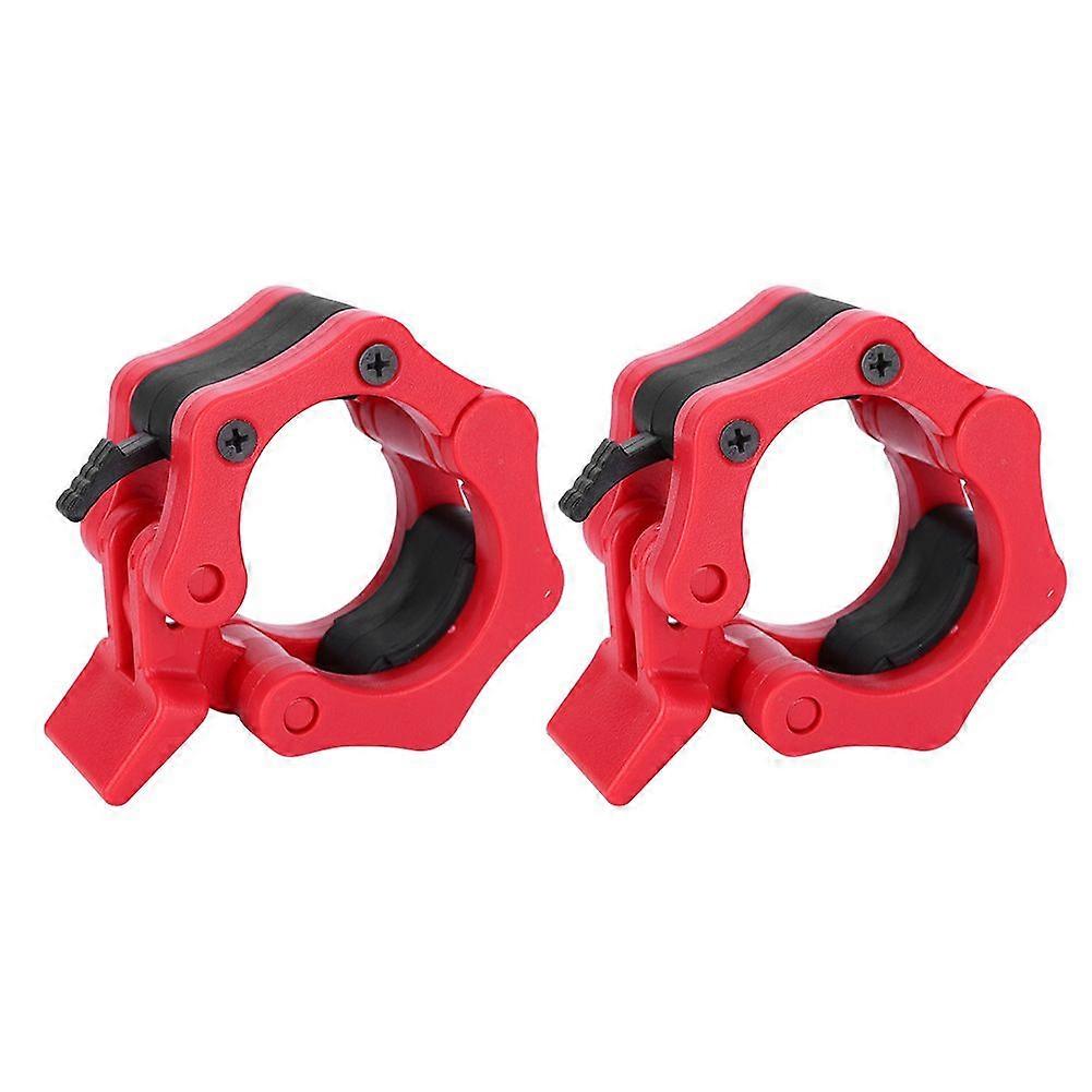 2Pcs Plastic Safe Lock Collars Clip Buckle Weightlifting Barbell Dumbbell Fast Locking Clamp Buckle 50mm Inner Diameterred