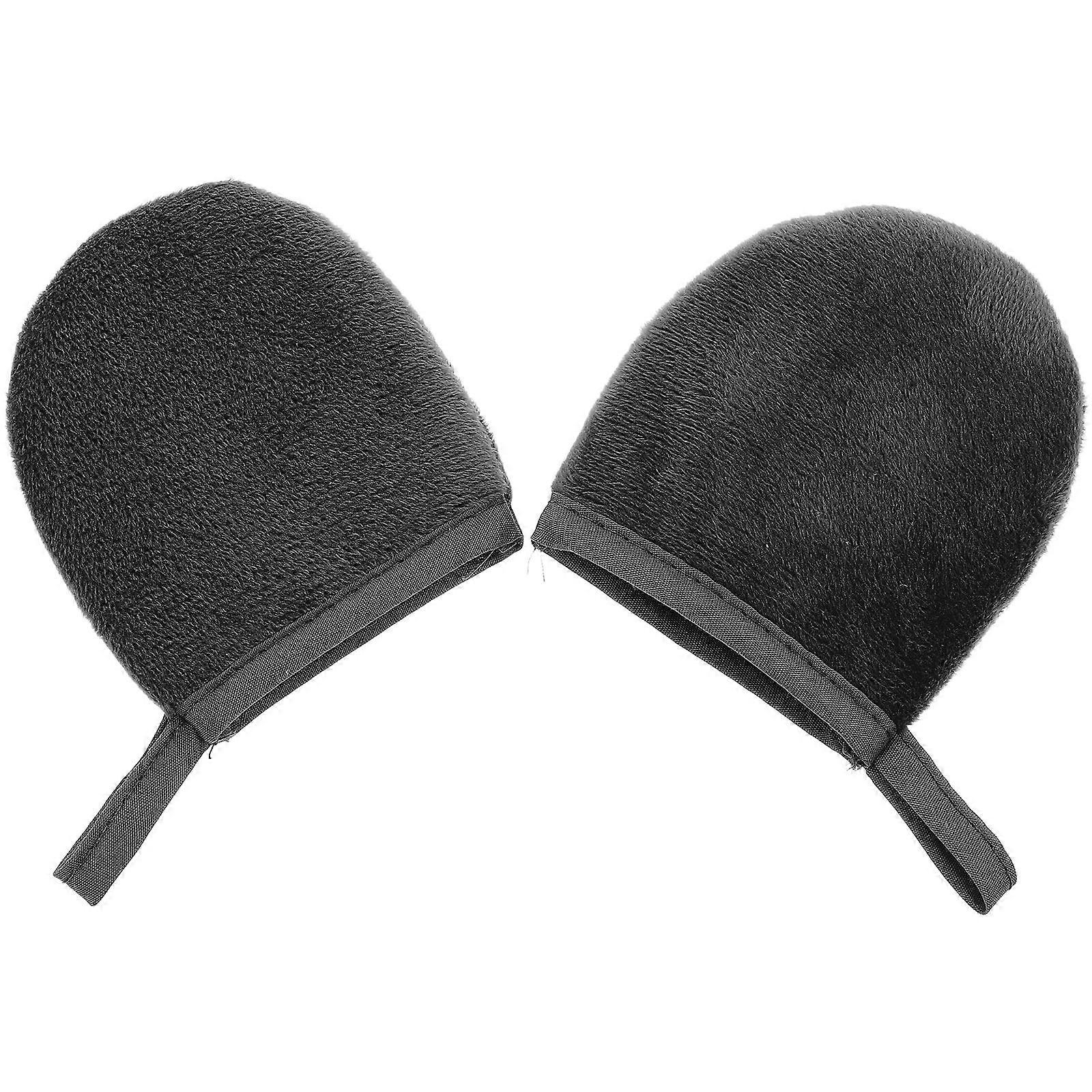 Plush Lotion Mitten Tanning Mitt for Use 6Pcs Black Gloves