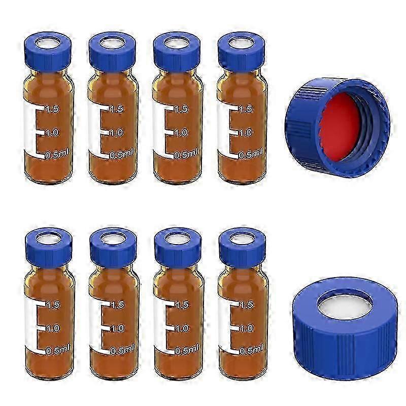 2ML Autosampler Vials Pack Of 100 - HPLC Vials 9-425 Vials with Blue Screw Caps