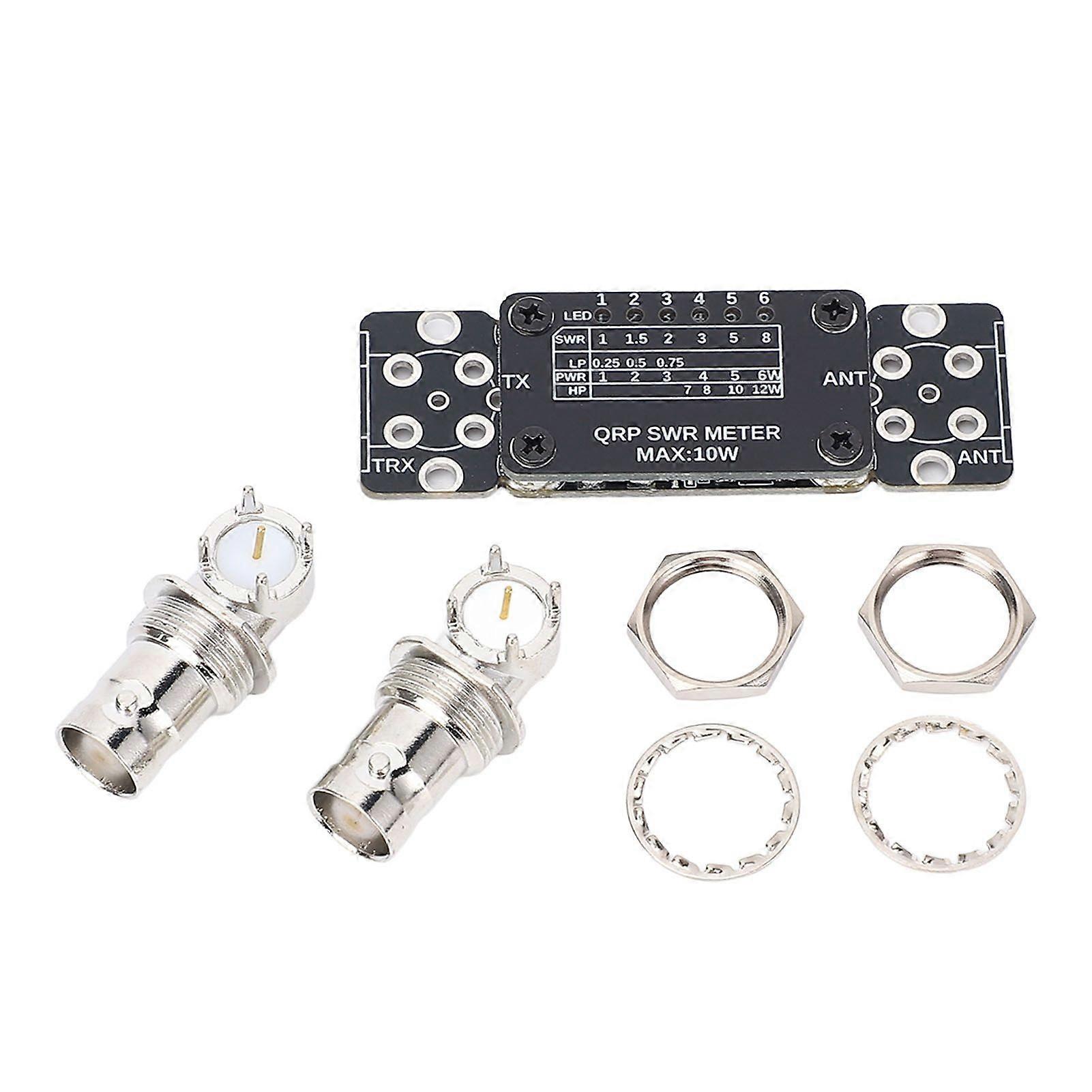 QRP SWR Meter Kit 1-50MHz 10W Multi Purpose QRP SWR Meter with Removable BNC Soldering Plates