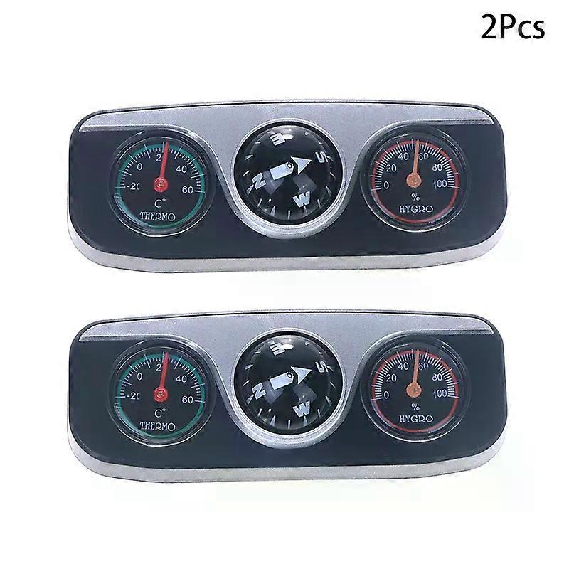 {MX} 1/2/3Pcs Multi-function Compass Temperature Gauge Hygrometer For Auto Boat 3 In 1 Guide Ball Car Ornaments Interior Decor