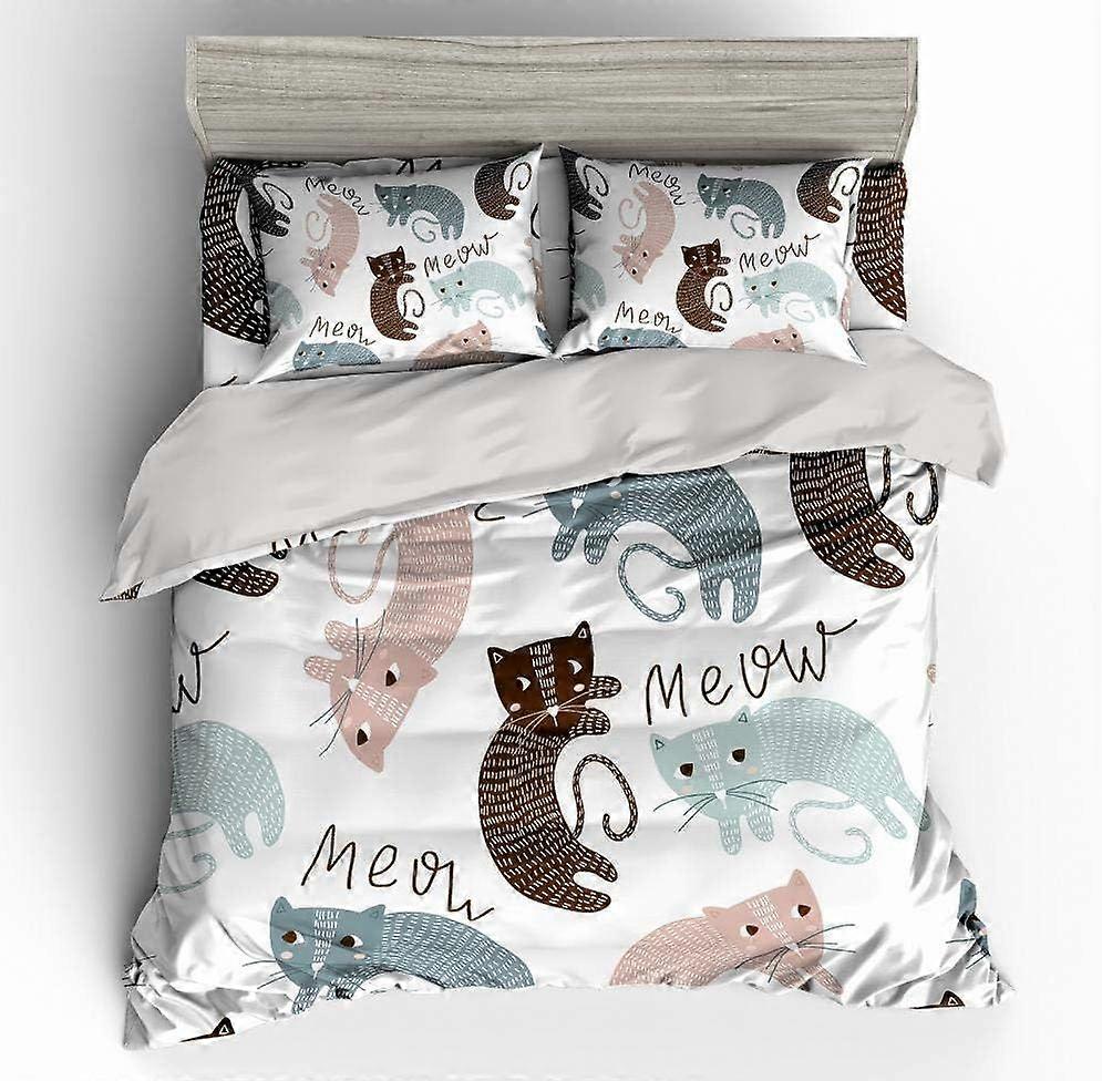 s654 Boys Duvet Cover Set King Simple Cartoon Animals 3D Pattern 3 Pieces Bedding Set Microfiber Comforter Cover With 2 Pillowcases, Zipper Closure,