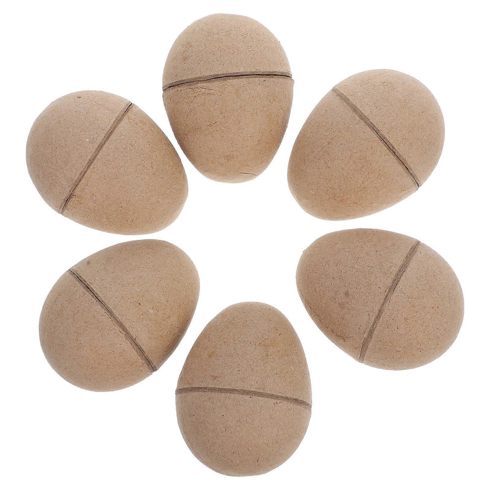 Brown Paper Unpainted Easter Eggs Paper Eggs for Crafts 18Pcs