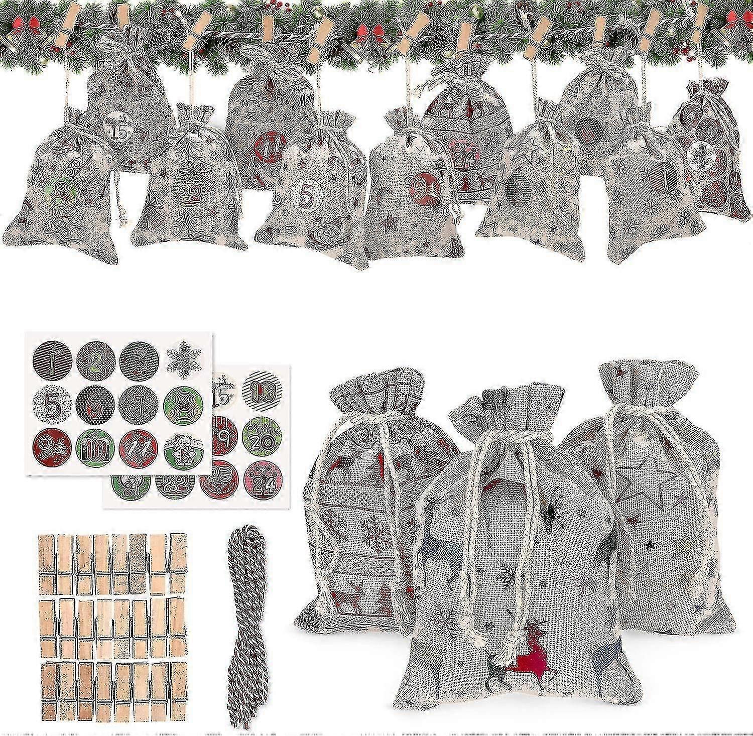 ジュートサックアドベントカレンダー、自分を埋めるためにアドベントカレンダー、アドベントカレンダー