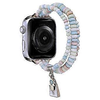 Watch Strap Compatible For Apple Watch Series 10 9 8 7 SE 6 5 4 3 2 1 42mm 41mm 40mm 38mm 3-Row Beads Bracelet Wrist Band