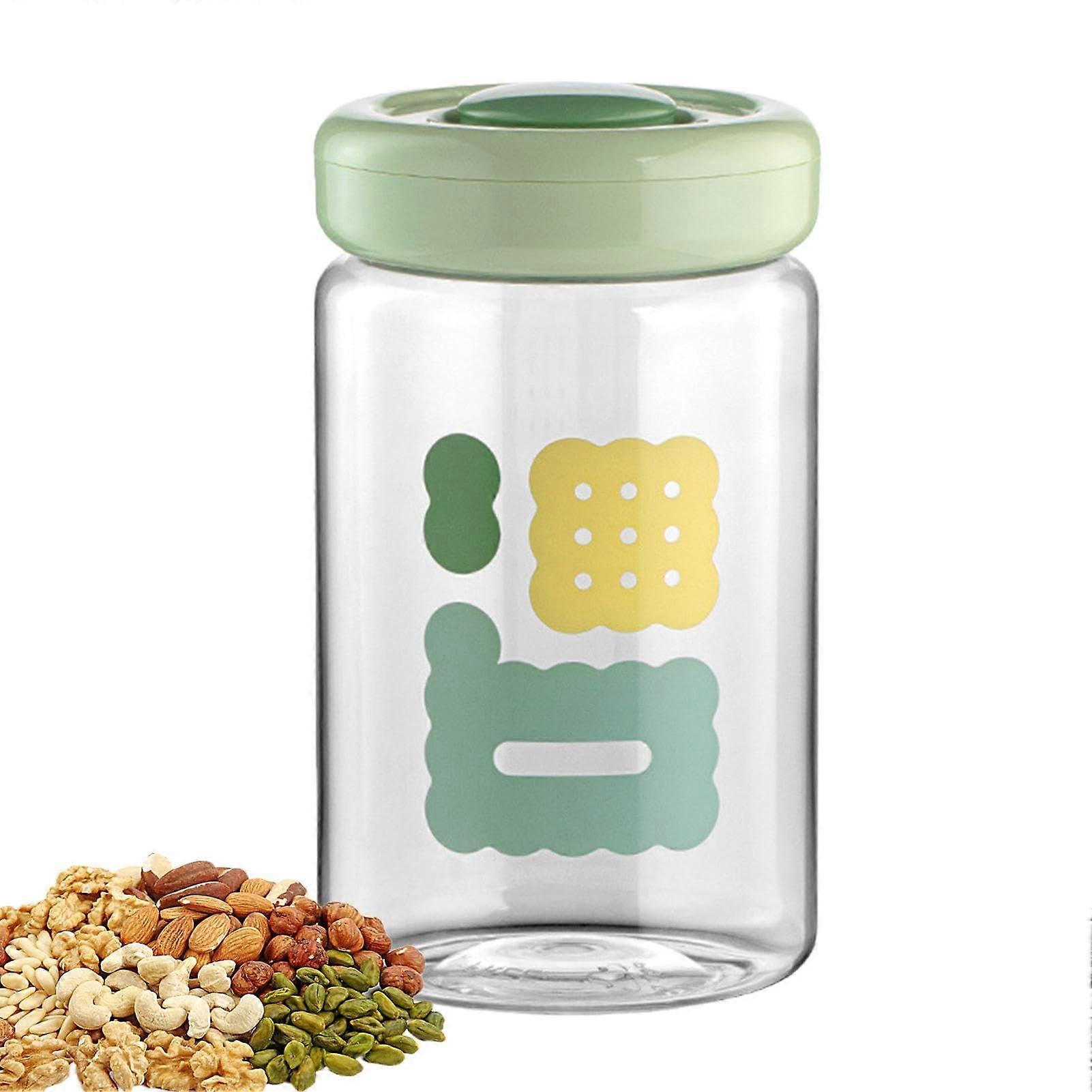Dry Food Storage Containers with Press-Type Vacuum Seal, Airtight Jars for Cereal, Coffee, Flour, Sugar, Transparent Design