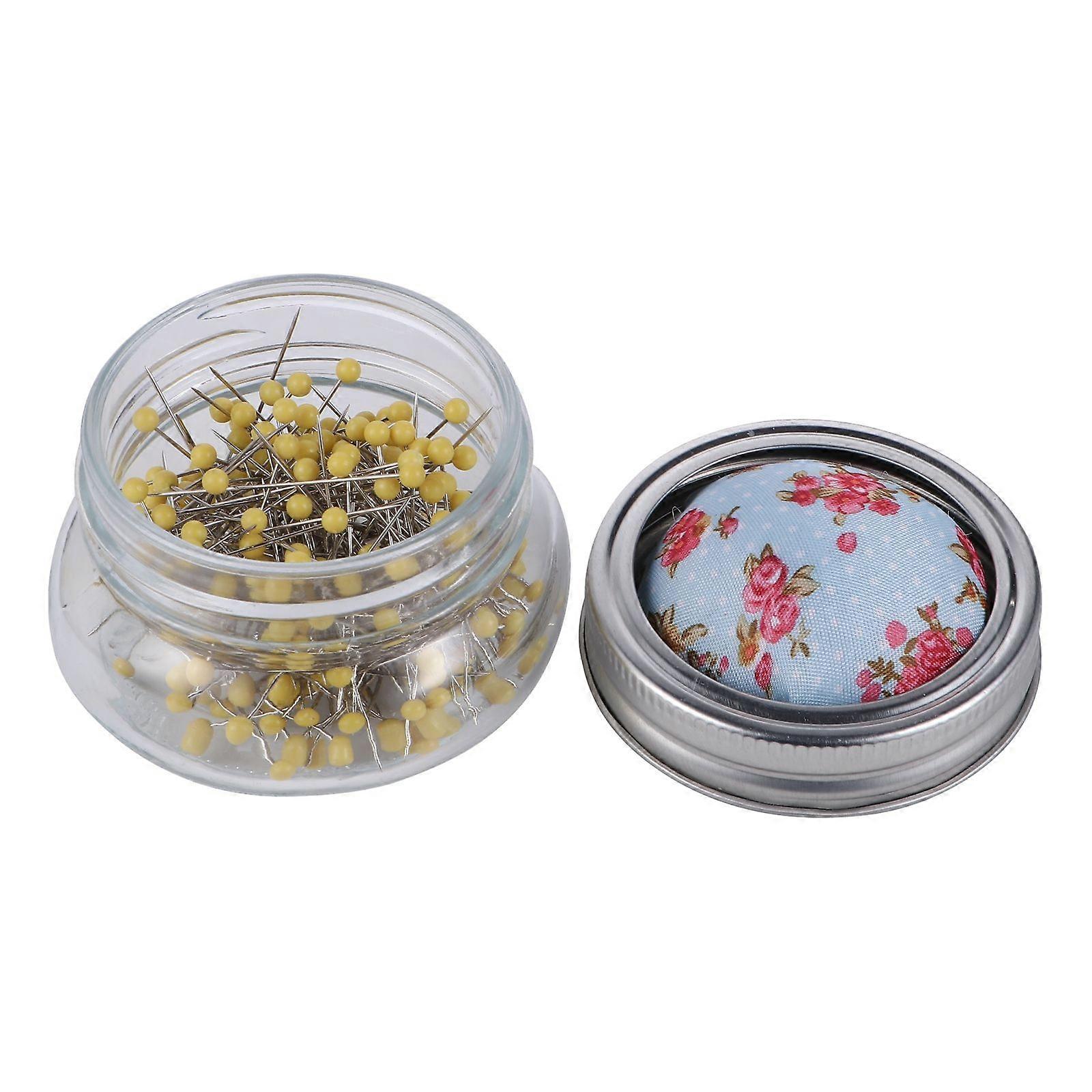 Needle Storage Case Sewing Accessory Assorted Color 8x8cm Glass Material Beginners Professional Users General Stitching 1Set