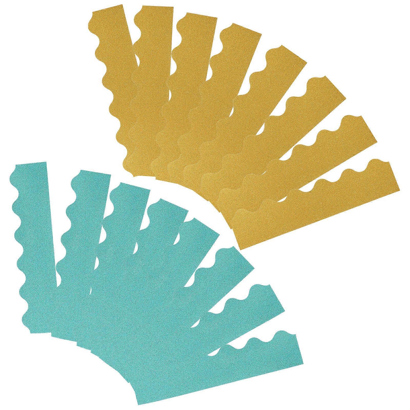 Bulletin Board Decor Adhesive Wave Border Trims for School 4Sets