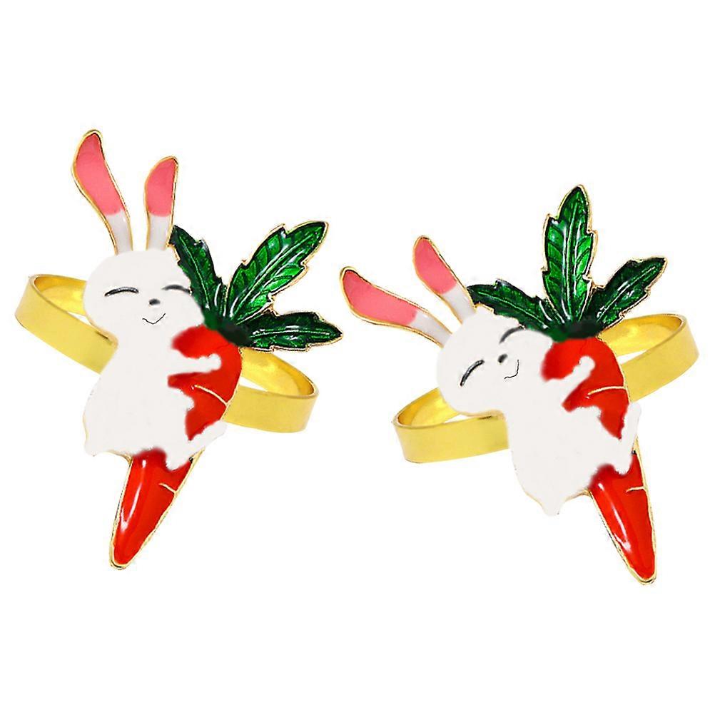 Easter Napkin Rings 2Pcs Multi Alloy Party Napkin Clasp Safe for Kids and Elegant Design for Decor