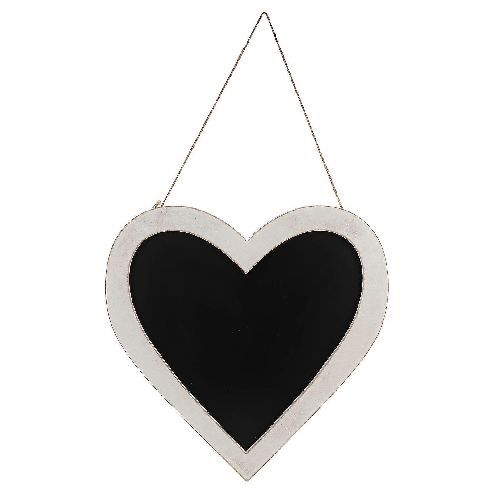 Black Wooden Blackboard for Writing 2Pcs Heart Shaped Creative Message Board