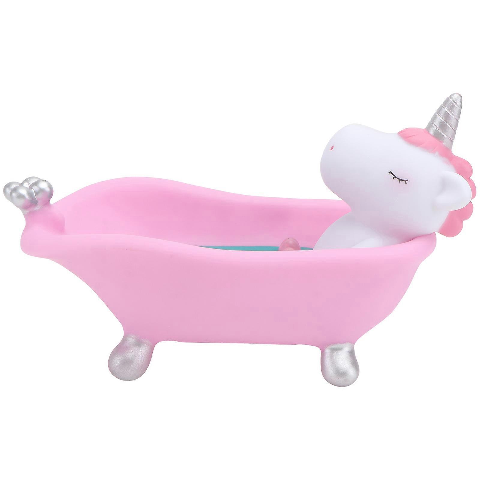 Adorable Pink Soap Box for Household Use with 5Pcs Cartoon Soap Holders