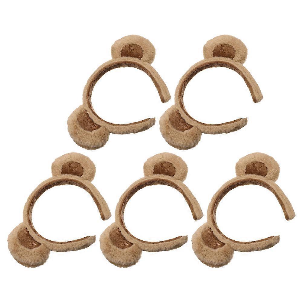 Cute Brown Bear Ears Headband for Decor Made from Plush 10Pcs