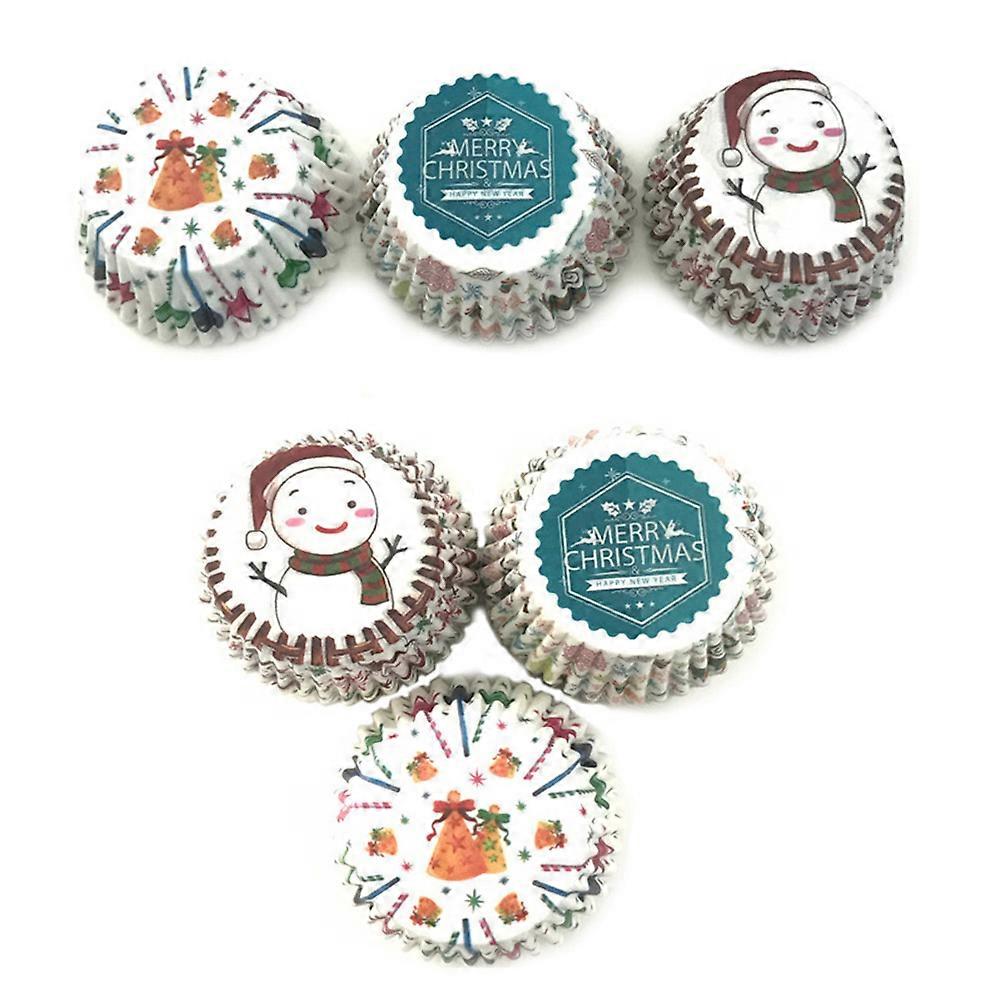 Bageforme med muffinforme, juledesign, oliebestandige til teselskaber, 100 stk.