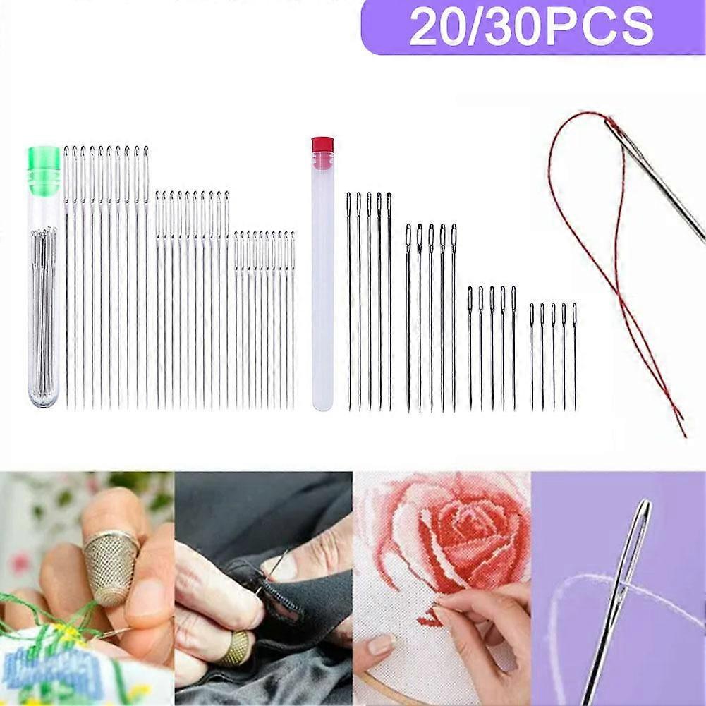 Gvyyzp 30 Large Eye Needles Hand Sewing Tool& Storage Tube for Act Crafts 3/4 Size✦