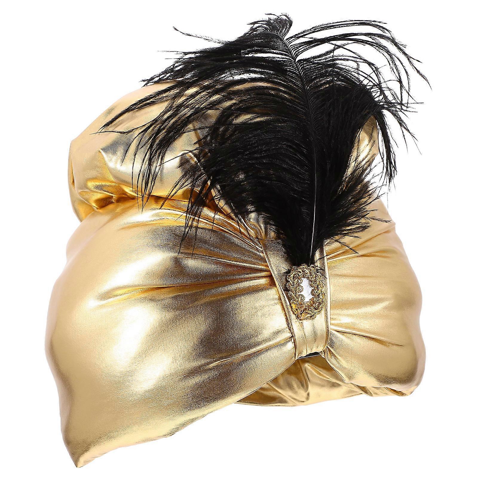 Arabian Style Masquerade Hat for Performance Golden Cosplay Hat