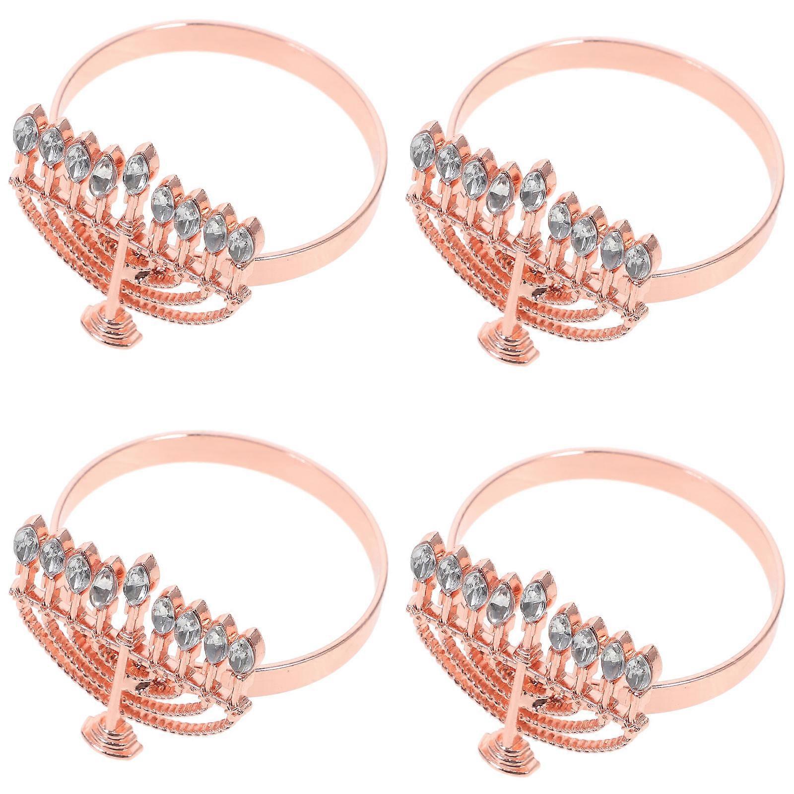 Secure Hold Napkin Rings Serviette Buckles Elegant Design Hotel Use 4pcs