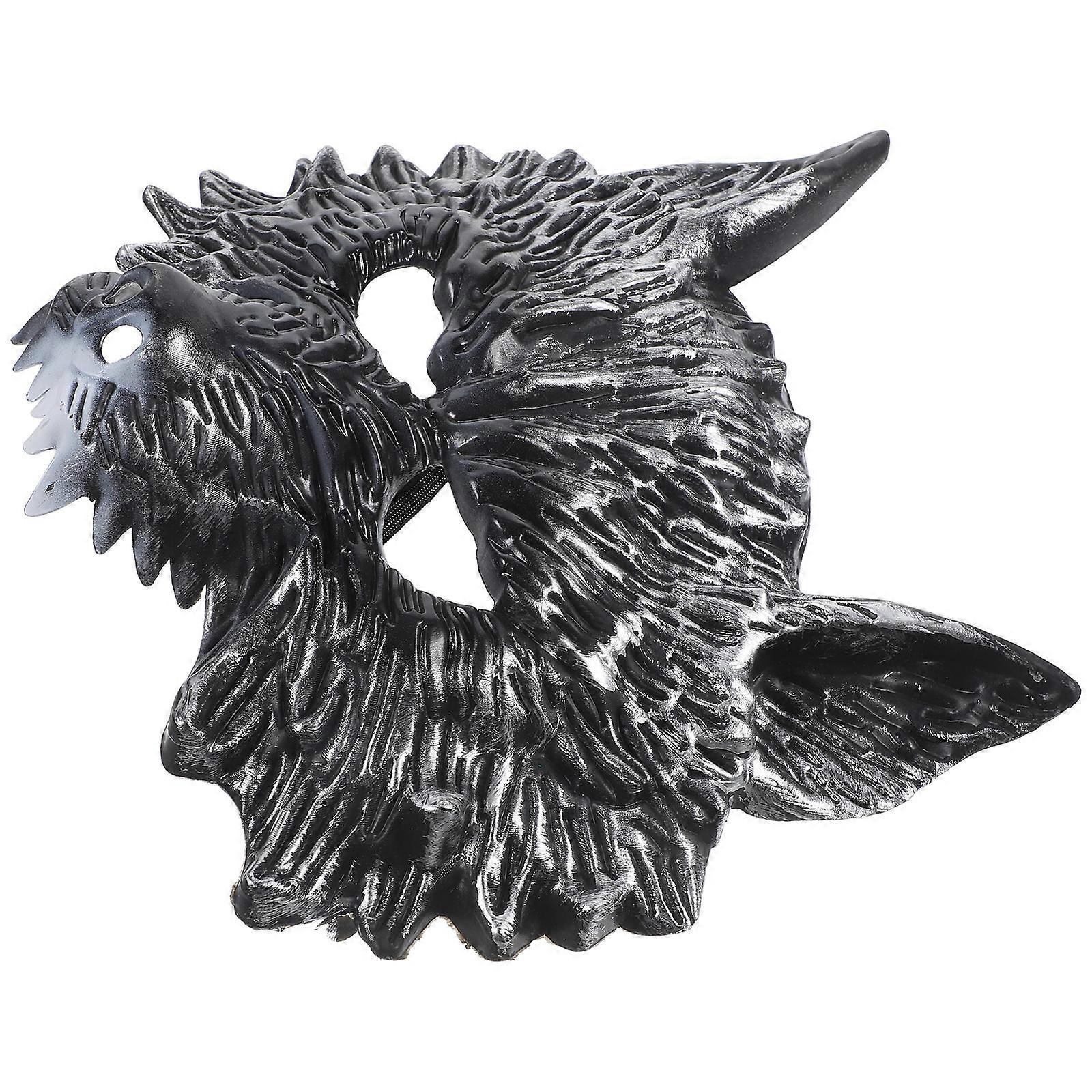 Halloween Mask Wolf 3D Mask for Decor 2Pcs Silver Plastic Masks
