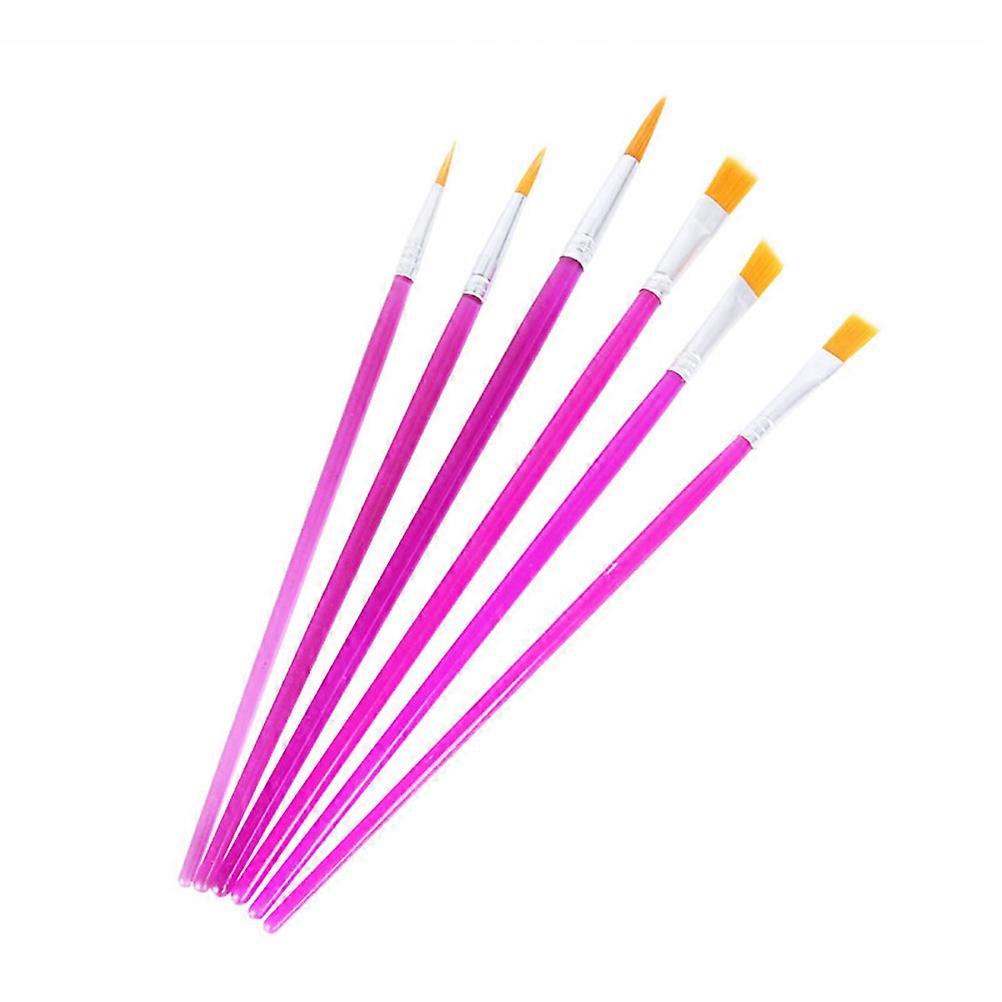 Cake Decorating Tools for Painting Use 6Pcs Rosy Nylon Brush Set
