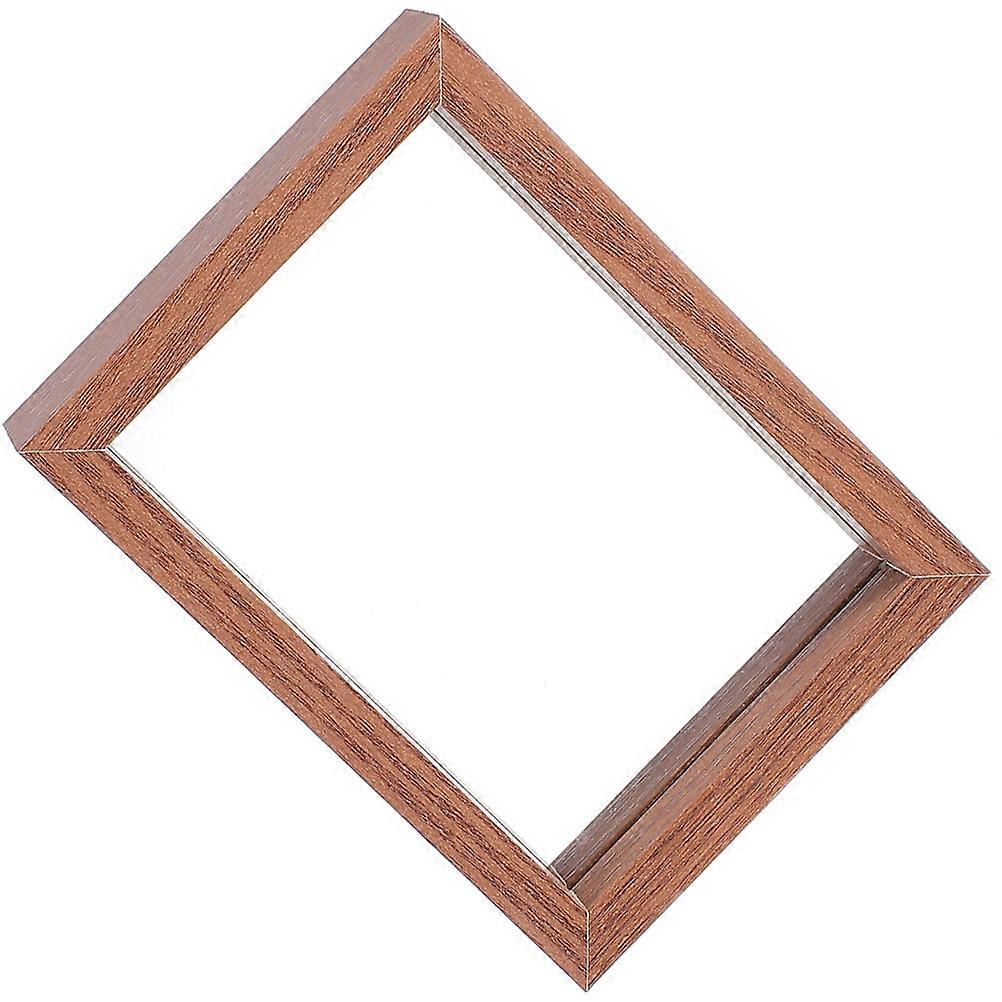 Double Picture Frames Picture Frame for Decoration 4Pcs Light Brown Desktop Display