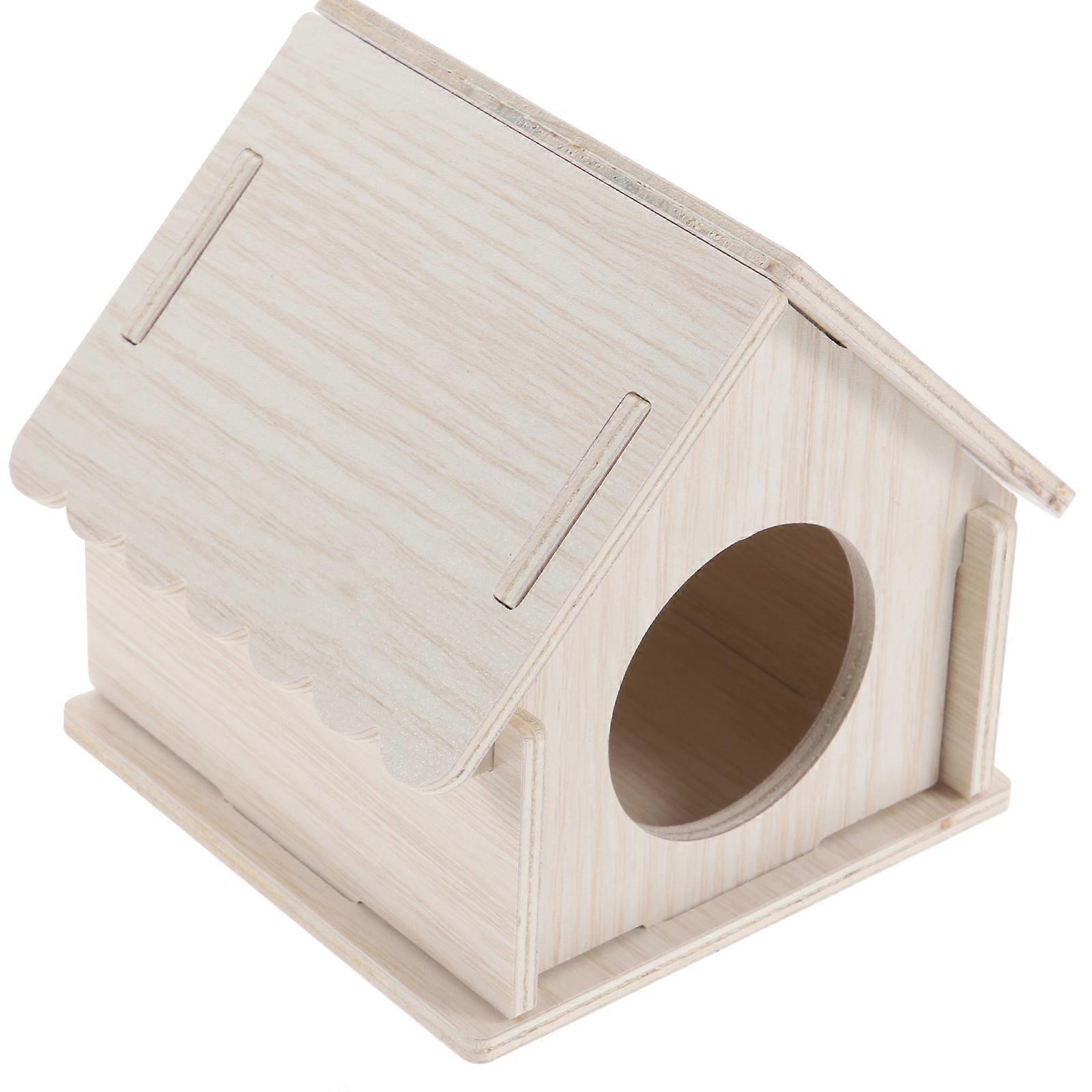 Guinea Pig Hideout House Made of Wood for Small Pets 3Pcs Habitat Set