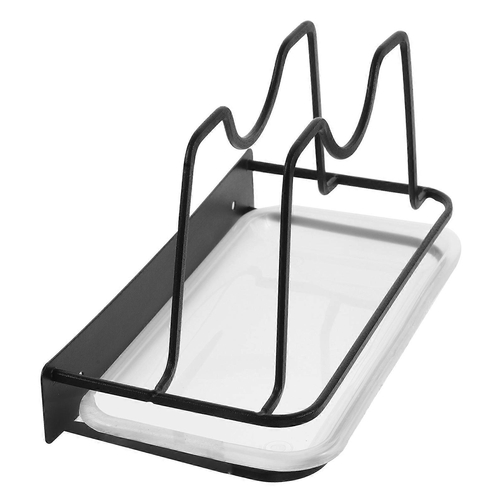 Wall Mounted Pot Lid Organizer Rack for Kitchen Storage Adhesive 2Pcs