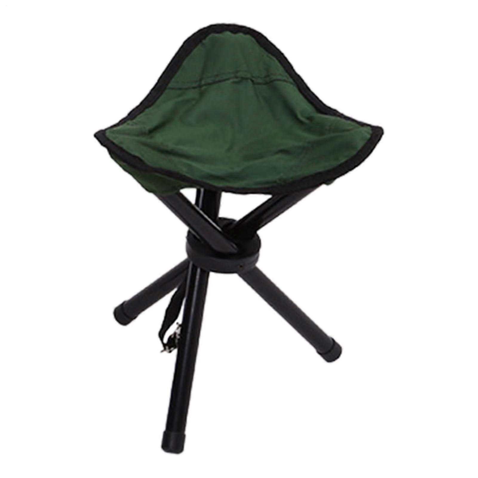 Portable Folding Stool Triangle Camping Chair Lightweight Outdoor Seat SpaceSaving Foldable Stool Green