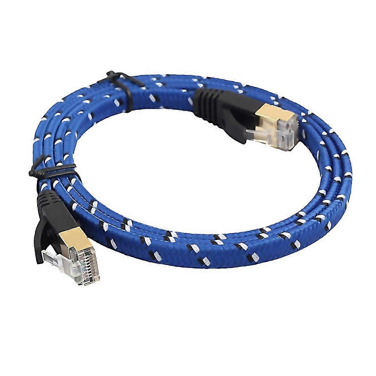 For 1m Plated Cat7 10 Gigabit Ethernet Ultra Flat Patch Cable For Modem Router Lan Network Built Wit