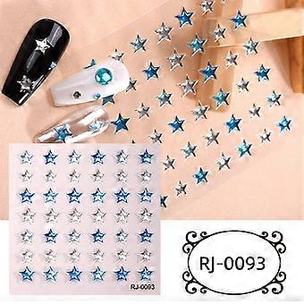Neue 5D-Weichkleber-Aufkleber INS-Nagelkunstaufkleber mit geprägtem Flash-Halbtransparentkleber, Stern- und Mond-Nagelaufkleber, OEM RJ-009360 * 60 mm nackter Chip