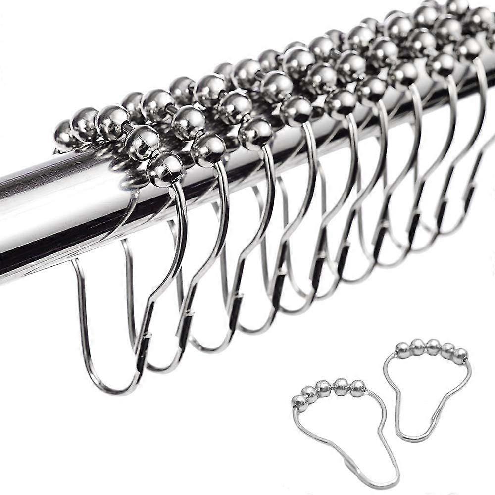 Rust Resistant Shower Curtain Hook Rings, Polished Chrome, Set of 12