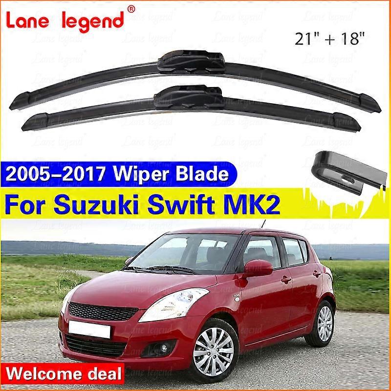 Applies to For SUZUKI Swift Hatchback MK2 2005 - 2017 Car Wiper U-type Soft Rubber Boneless Wiper Blade Automotive Wipers 21"+18"
