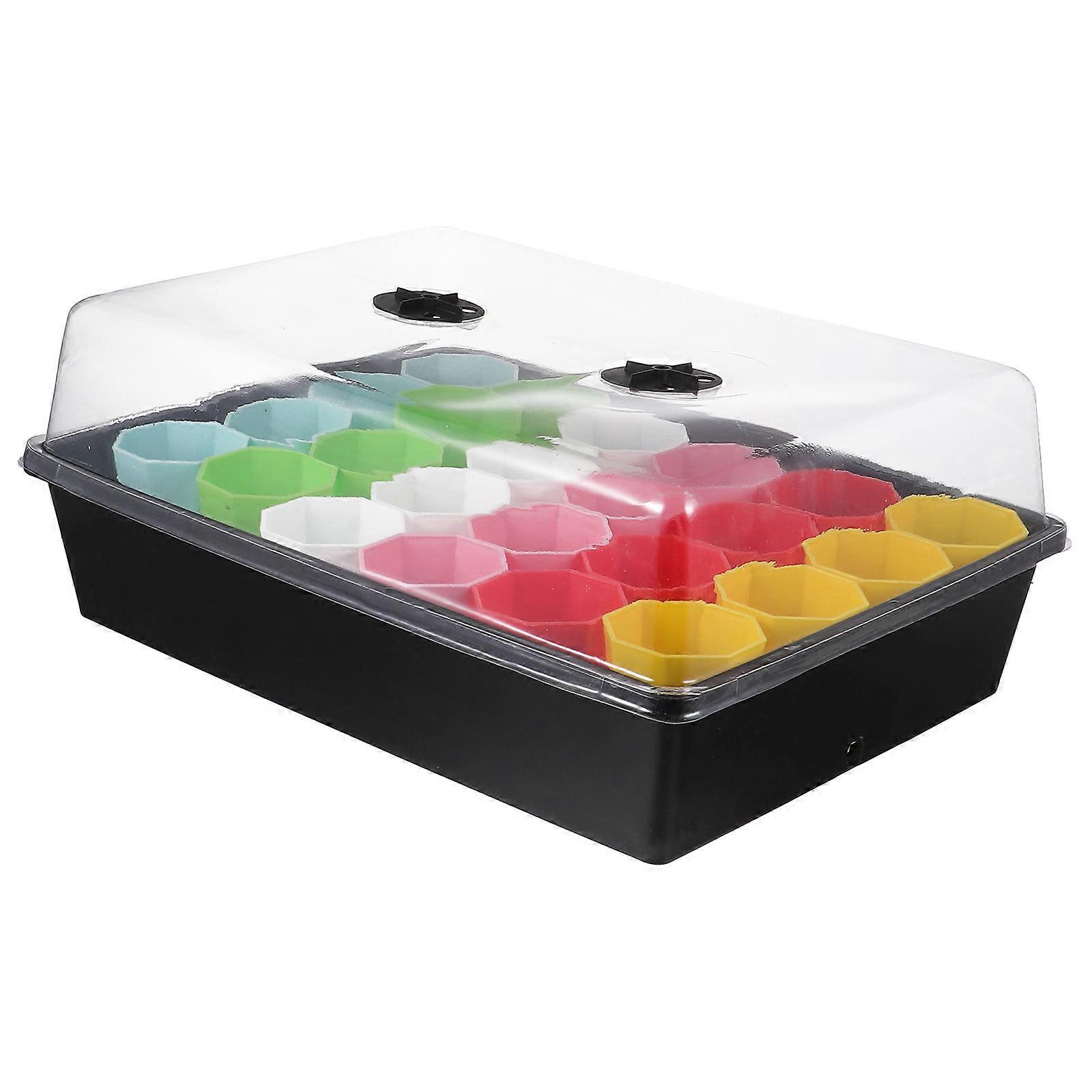 Garden Propagator Set Growing Trays for Seedlings 1Set Plastic Transparent