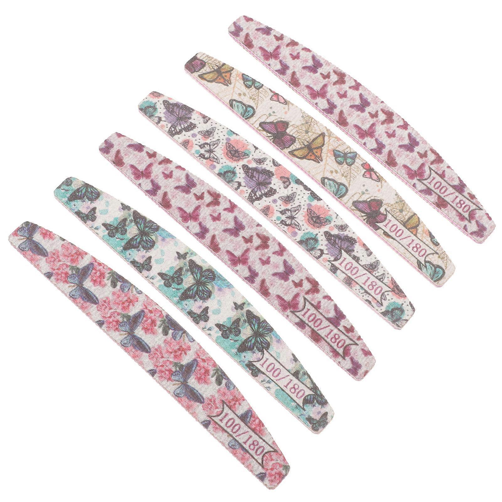 Double Sided Nail Files For Manicure And Pedicure 24 Pcs Assorted Color With Simple Design For Travel Use
