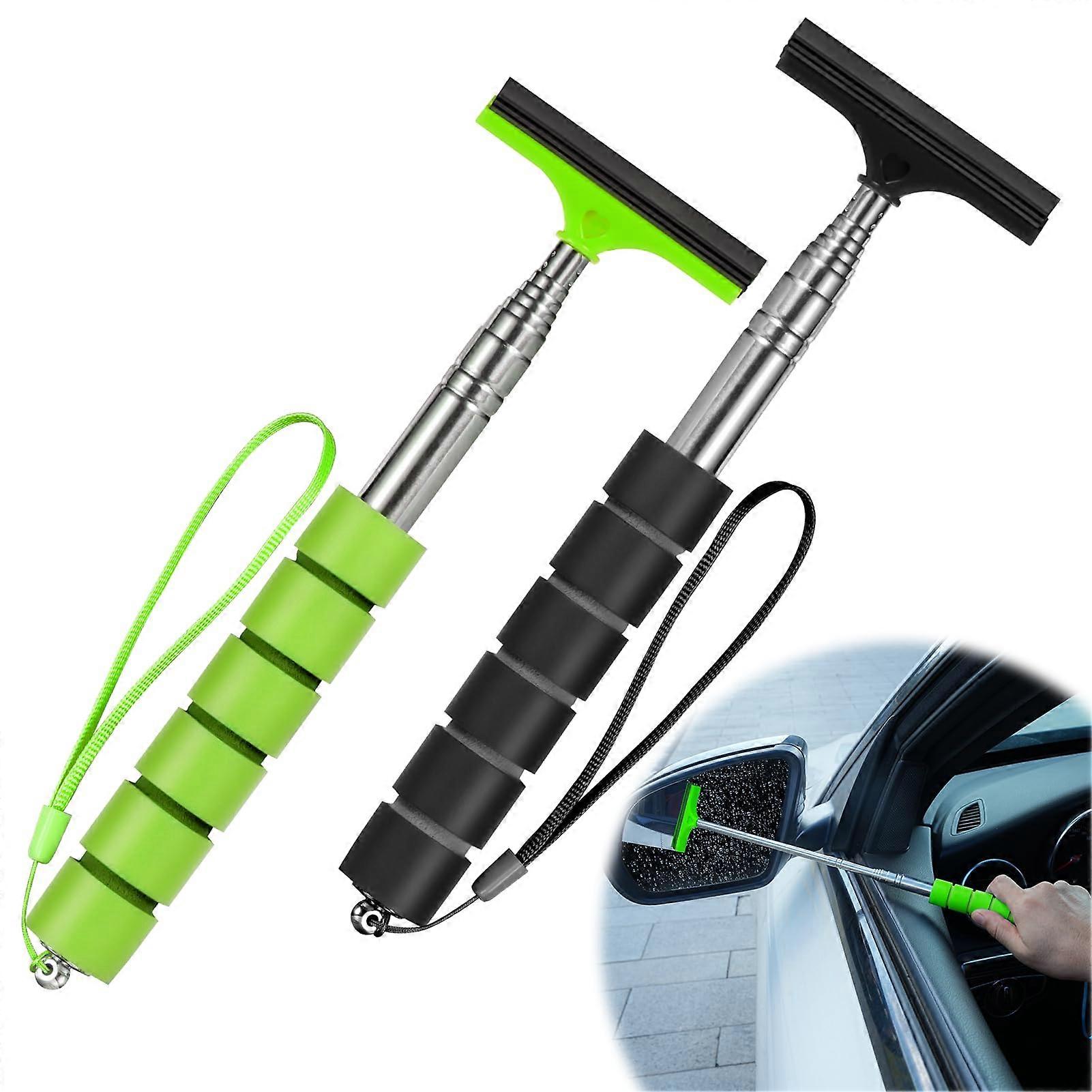 2 PCS Retractable Side Mirror Squeegee - Universal Car Rearview Mirror Wiper for All Vehicles, Automotive Accessories, for Car Mirror Water/Stain Clea