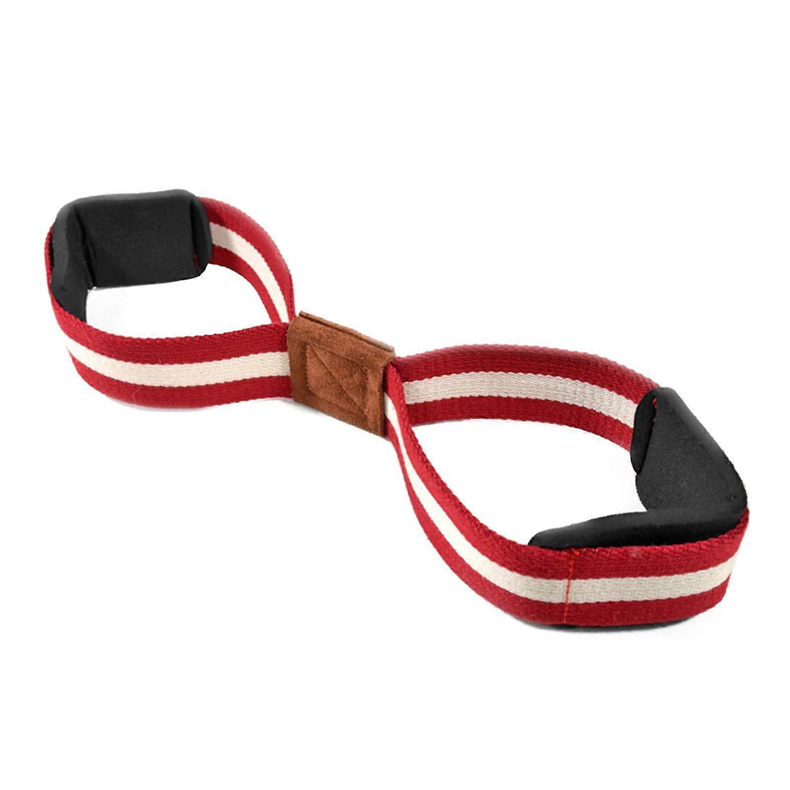 Figure 8 Weight Lifting Wrist Straps Size S Red HeavyDuty Adjustable Grip For Deadlifting